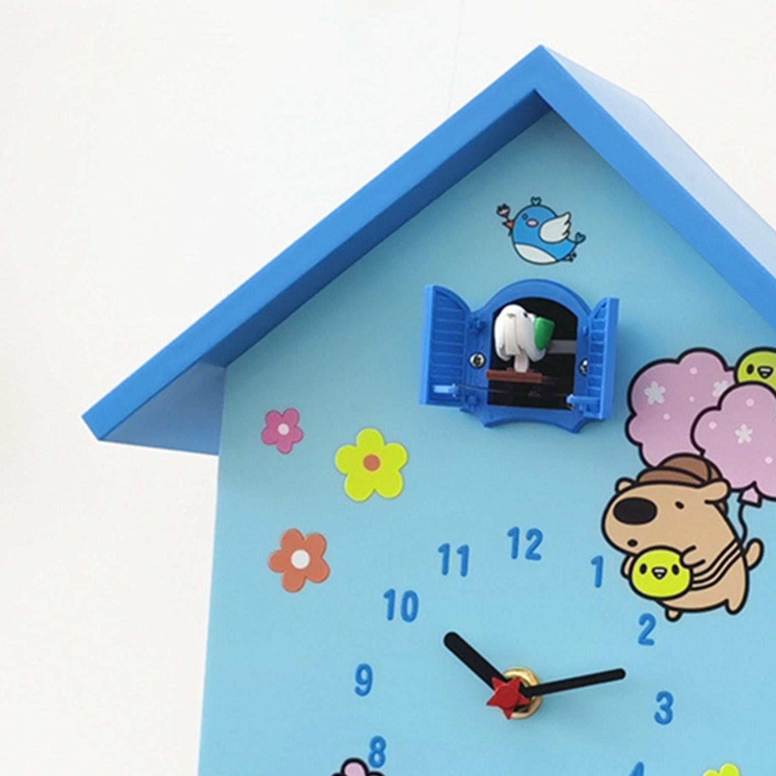 Cuckoo Clock Silent Non Ticking Birthday Gift Living Room Desktop Wall Clock Blue w alarm clock
