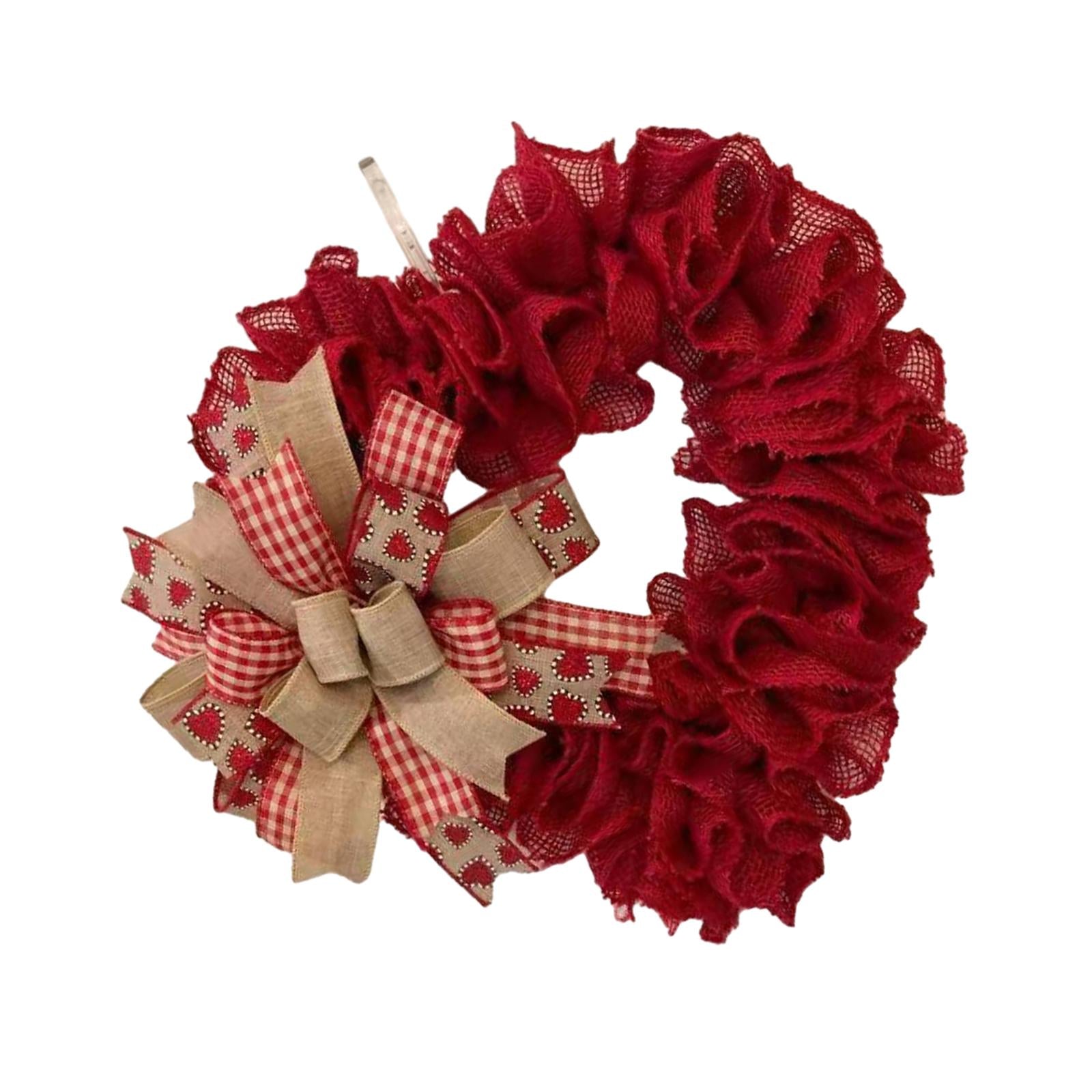 Heart Shaped Wreath for Front Door Sign Romantic Party Valentines Day Wreath Type A