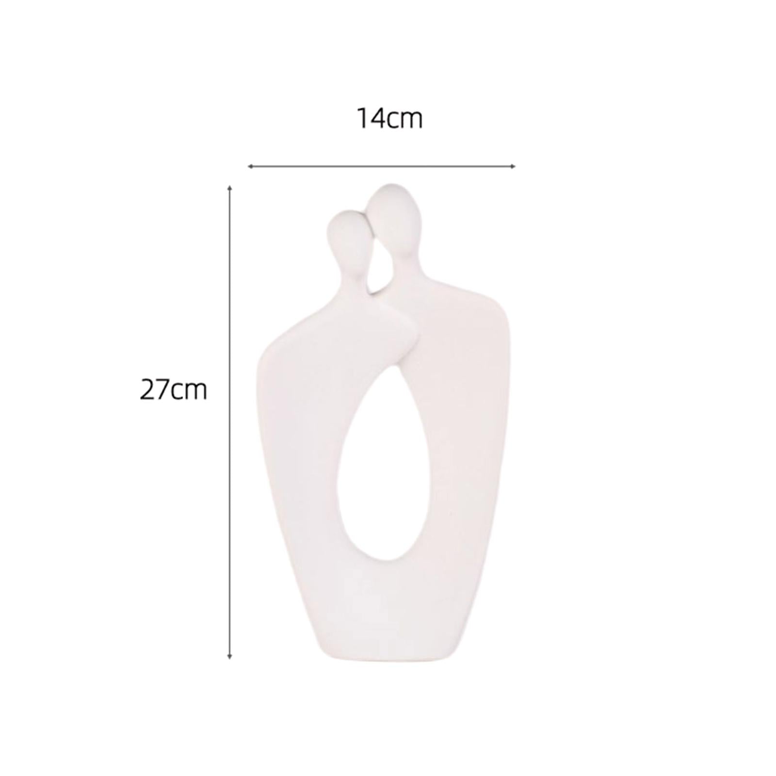 Couple Statue Abstract Desktop Ornament for Office Fireplace Home Decoration White