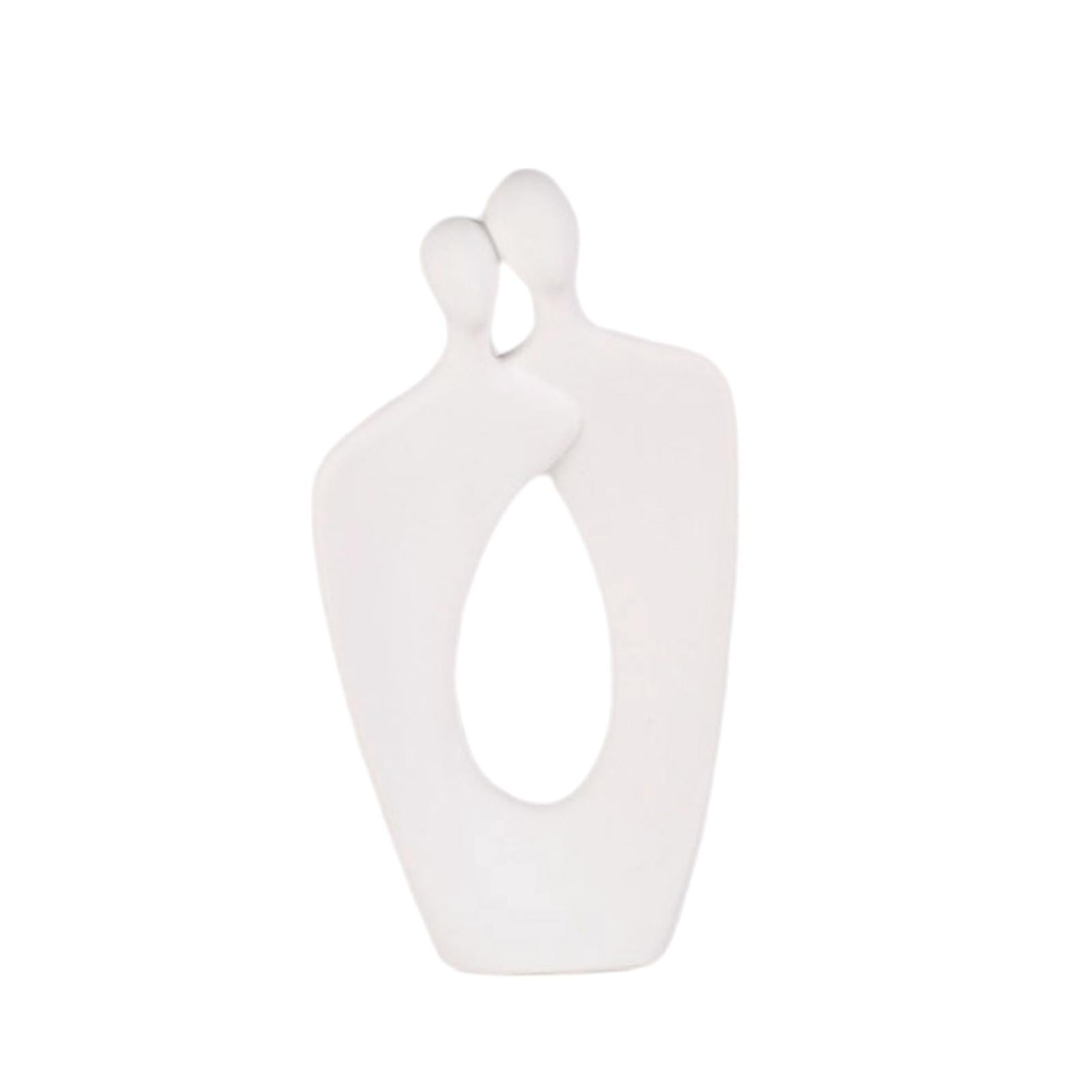 Couple Statue Abstract Desktop Ornament for Office Fireplace Home Decoration White