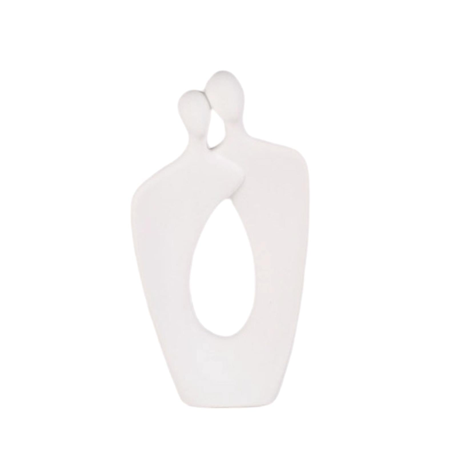 Couple Statue Abstract Desktop Ornament for Office Fireplace Home Decoration White