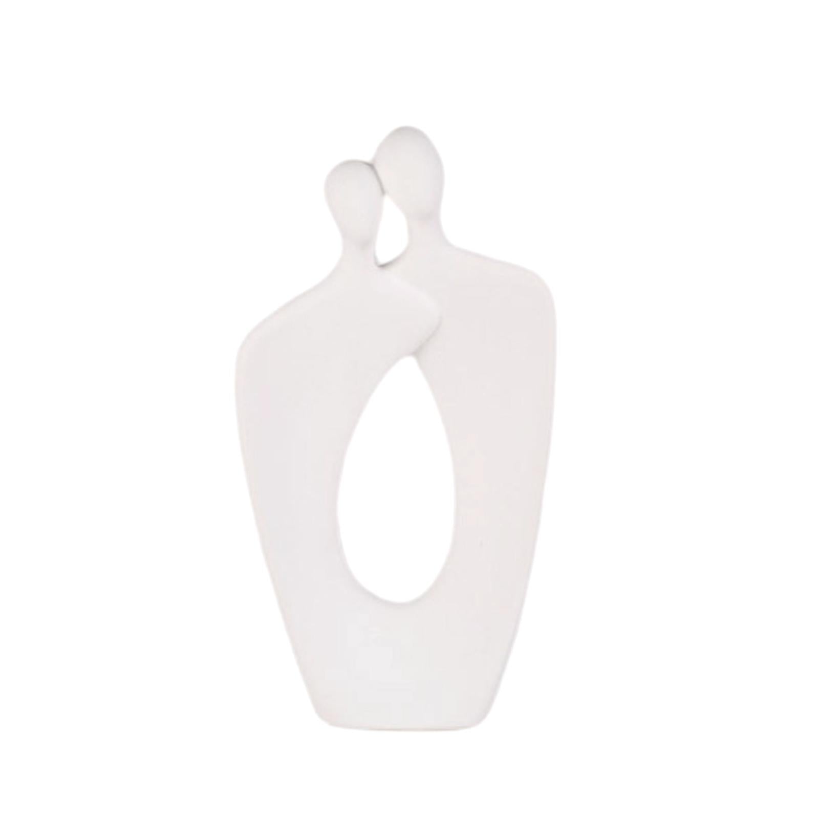 Couple Statue Abstract Desktop Ornament for Office Fireplace Home Decoration White
