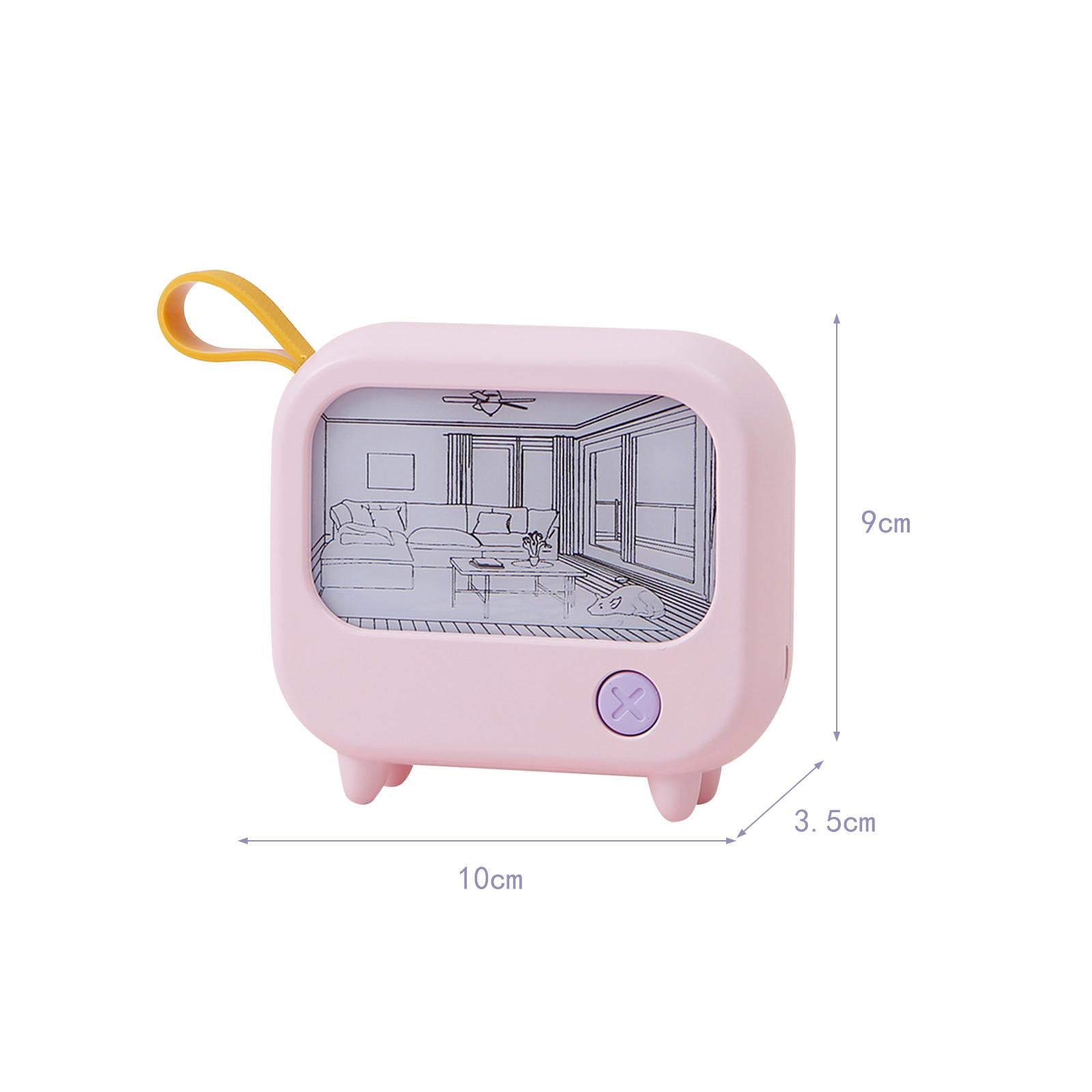 TV Painting Night Light for NightStand Bedroom Office Decoration Living Room Pink