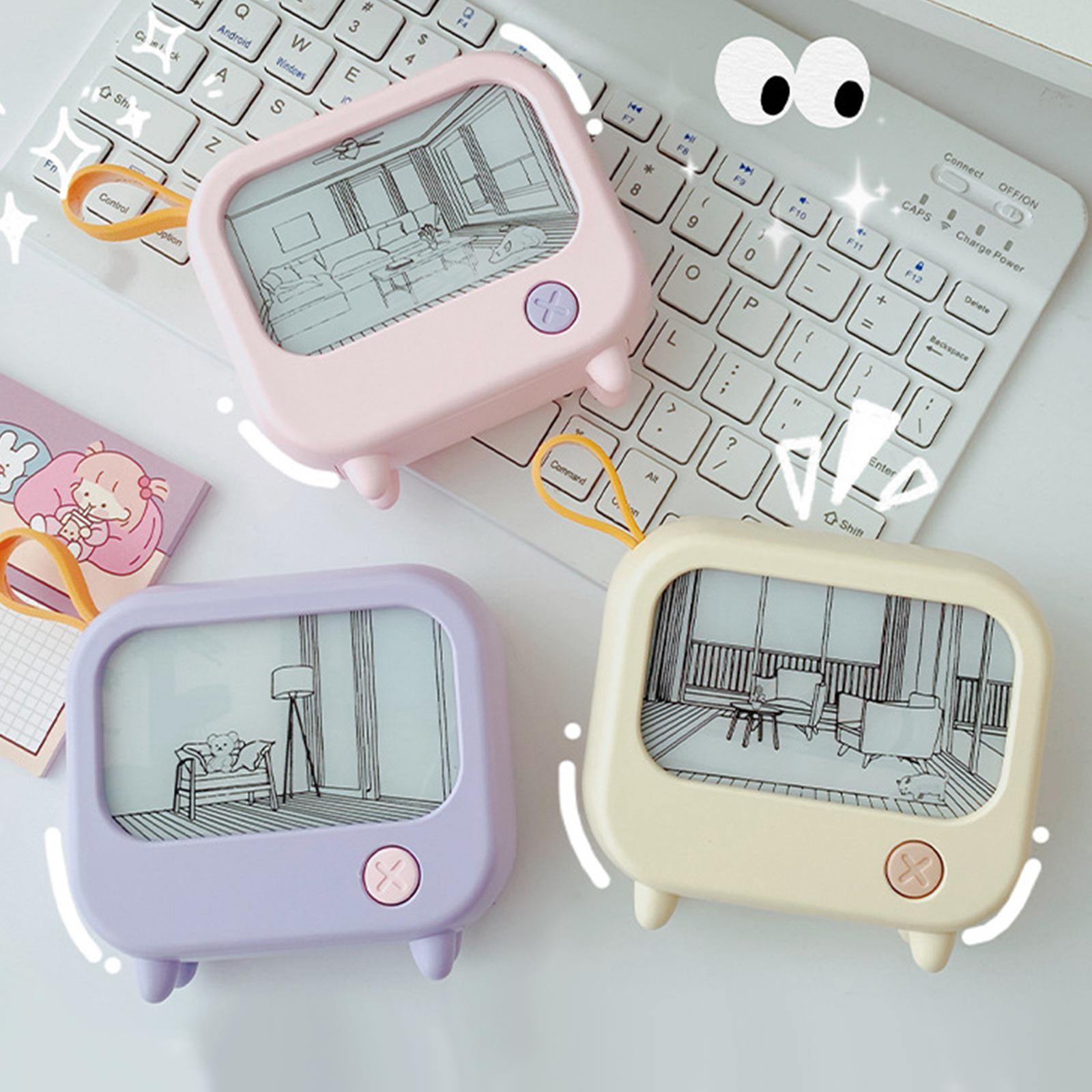 TV Painting Night Light for NightStand Bedroom Office Decoration Living Room Pink