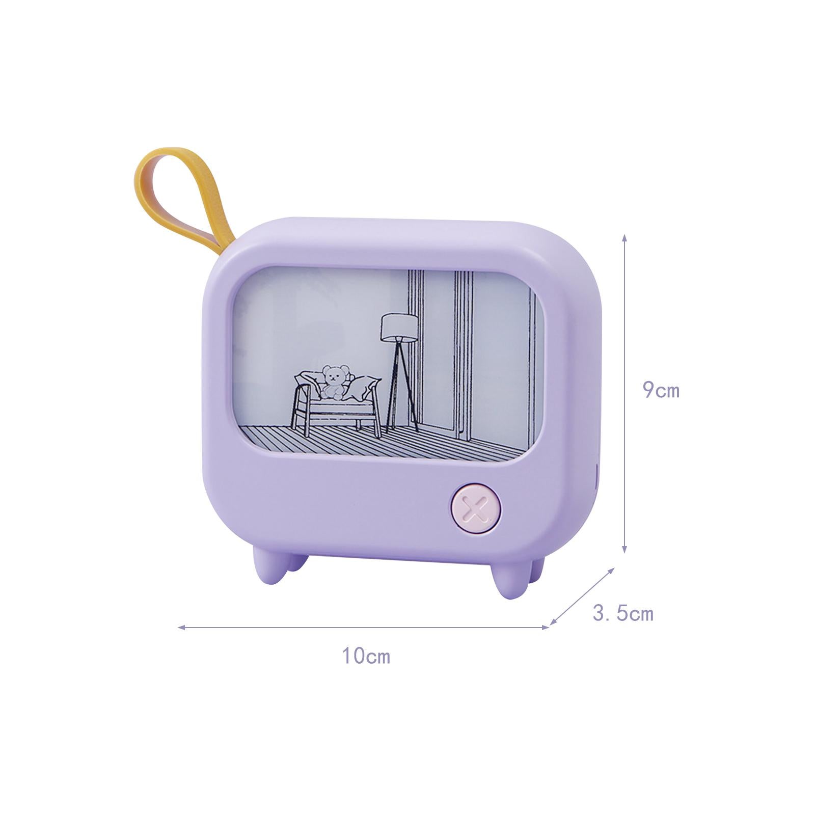 TV Painting Night Light for NightStand Bedroom Office Decoration Living Room Purple