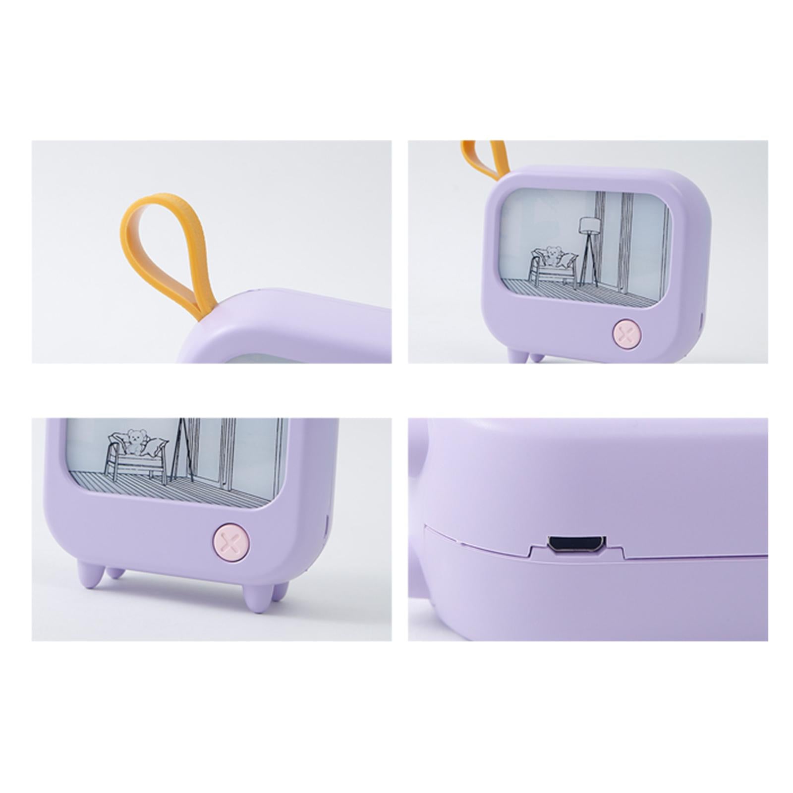 TV Painting Night Light for NightStand Bedroom Office Decoration Living Room Purple