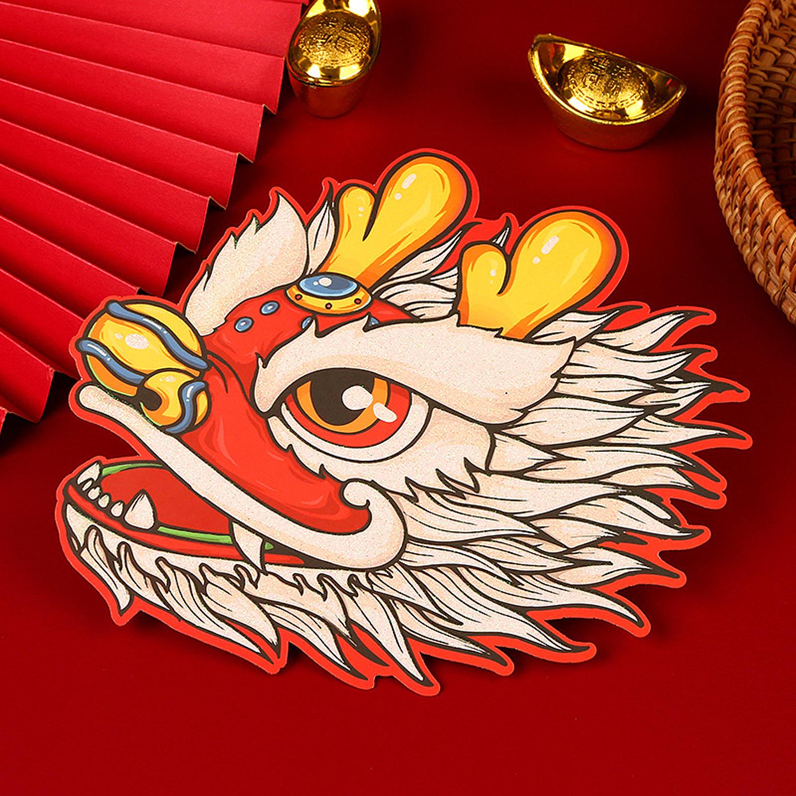 3x 2024 The Gift Wedding Favors Dragon Pattern Envelope New Year Red Packets