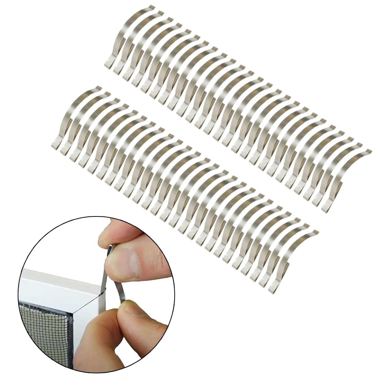 50Pcs Window Screen Spring Clips Easy to Use Home Improvement Holding Screen