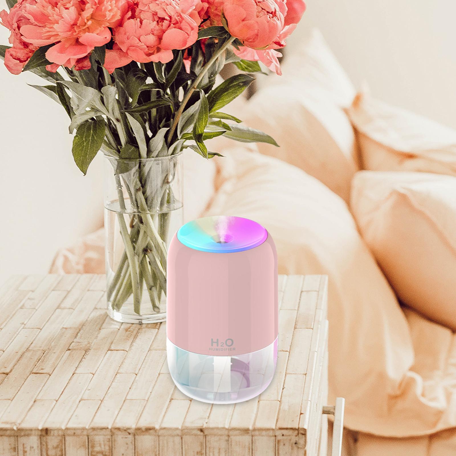 200ml Humidifier Car Essential Oil Diffuser Portable for Bedroom Lightweight Pink