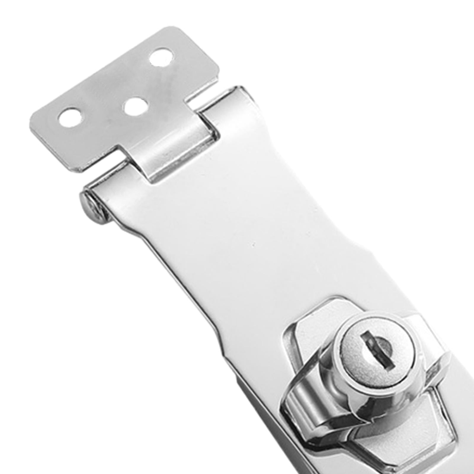 Keyed Hasp Locks with 2 Keys Cabinet Knob Lock for Cabinet Door Drawer Boxes 4inch Silver