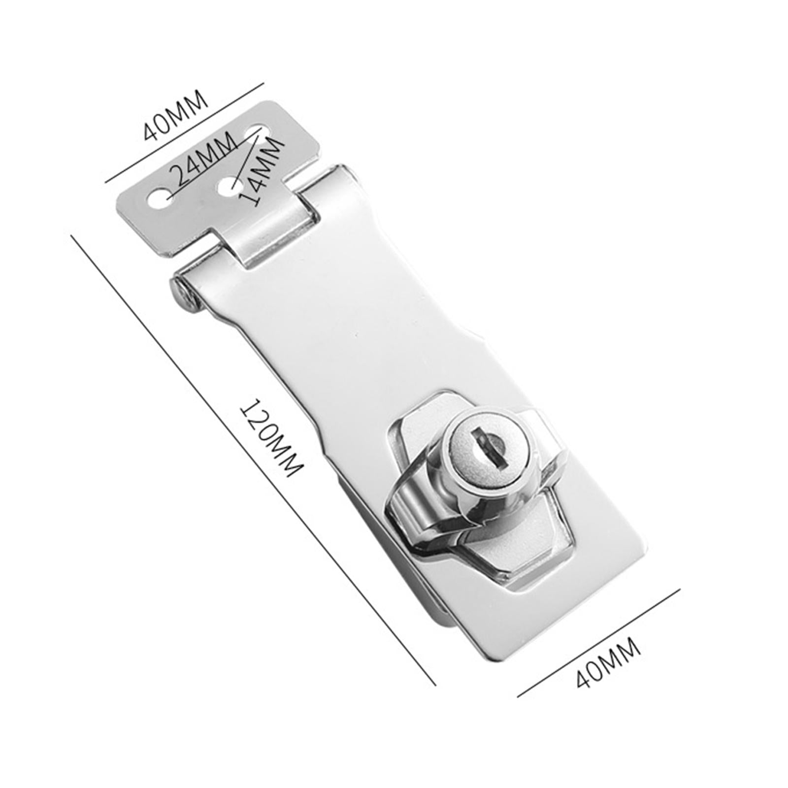 Keyed Hasp Locks with 2 Keys Cabinet Knob Lock for Cabinet Door Drawer Boxes 4inch Silver