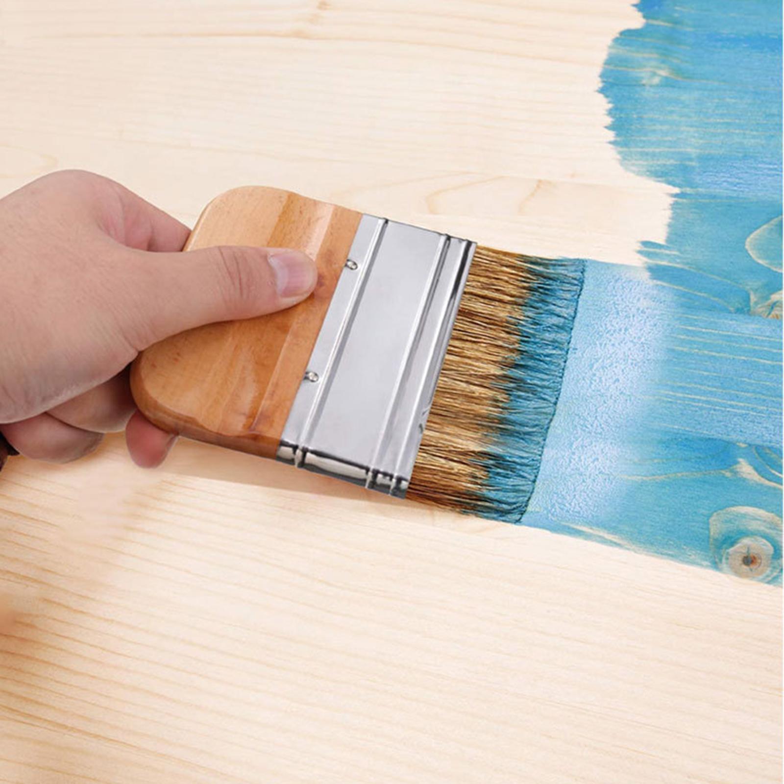 3Pcs Chalk and Wax Paint Brushes Sturdy Portable for Table Ceilings Dressers Black