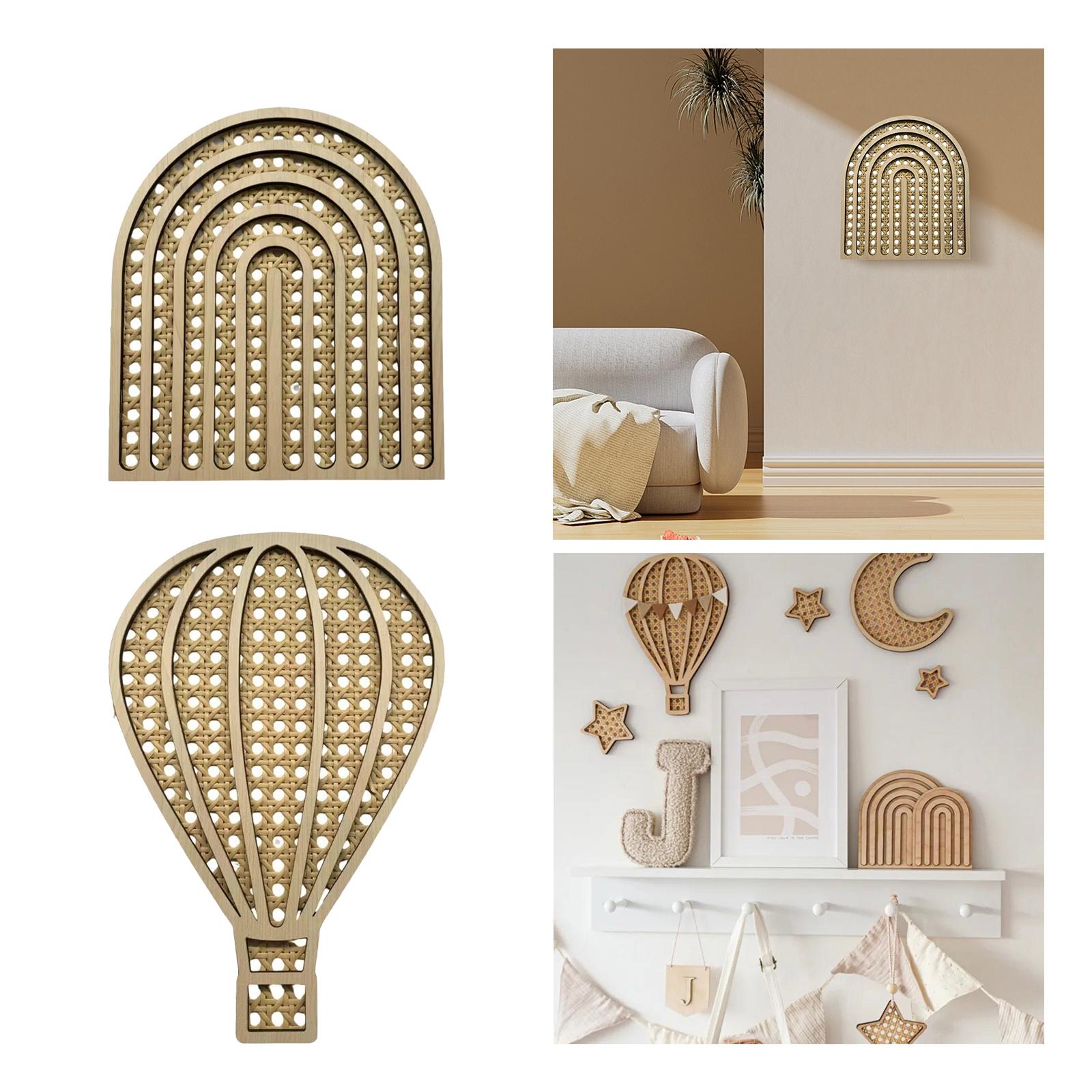 Rattan Woven Decoration Boho Art Wall Decoration for Kitchen Bathroom Office Rainbow