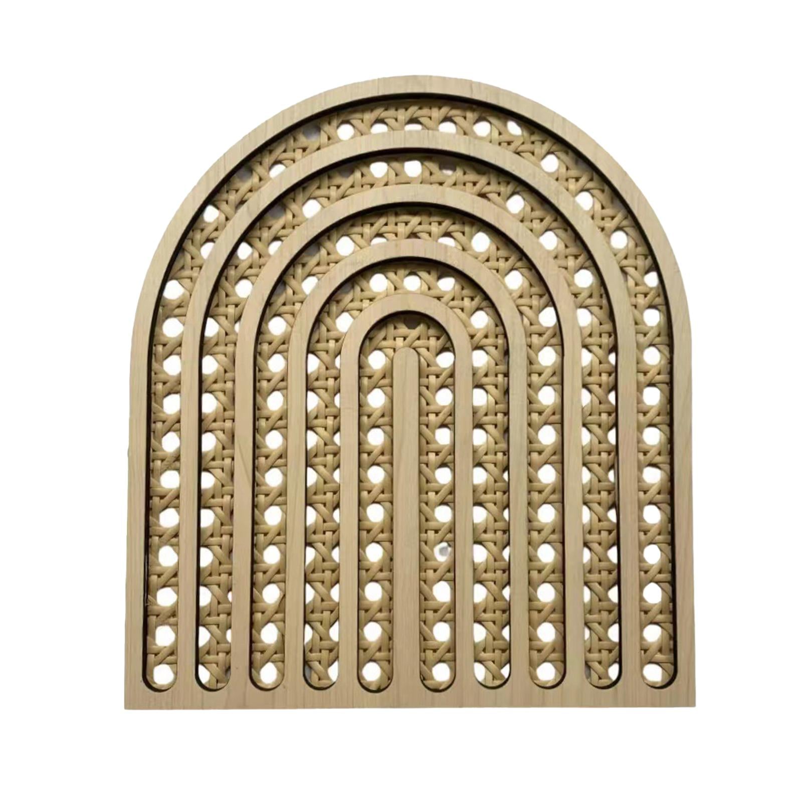 Rattan Woven Decoration Boho Art Wall Decoration for Kitchen Bathroom Office Rainbow