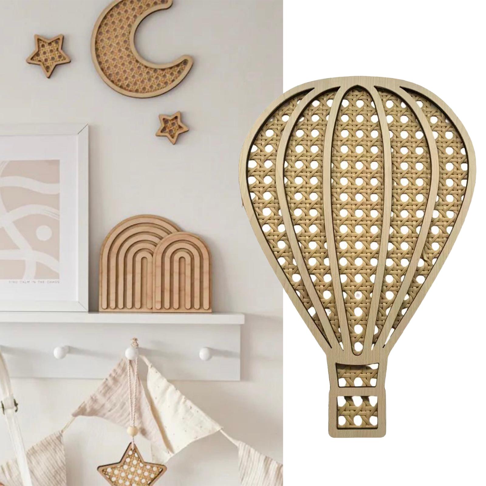Rattan Woven Decoration Boho Art Wall Decoration for Kitchen Bathroom Office Balloon