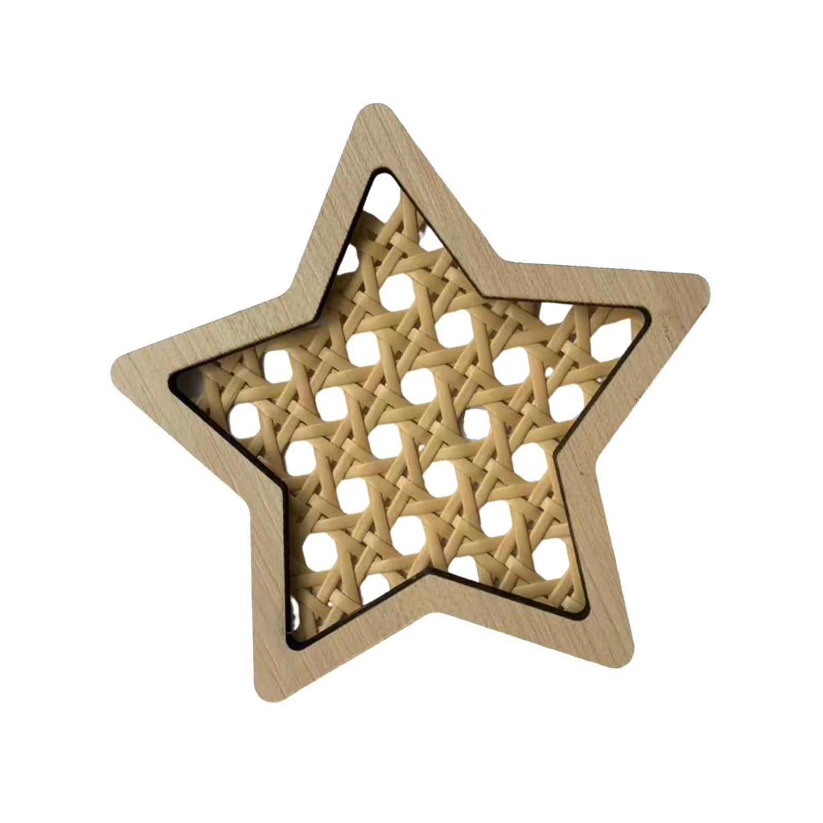 Rattan Woven Decoration Boho Art Decoration for Living Room Kitchen Bathroom Star L