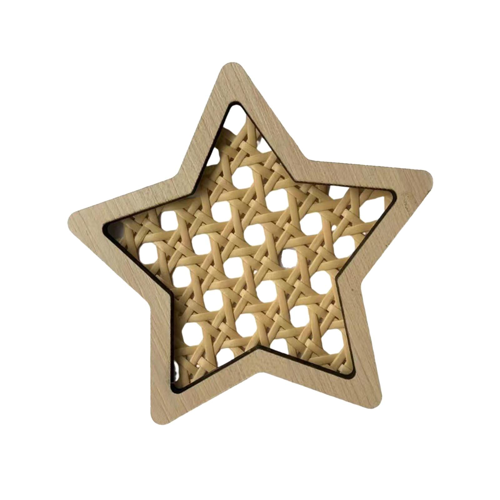 Rattan Woven Decoration Boho Art Decoration for Living Room Kitchen Bathroom Star L