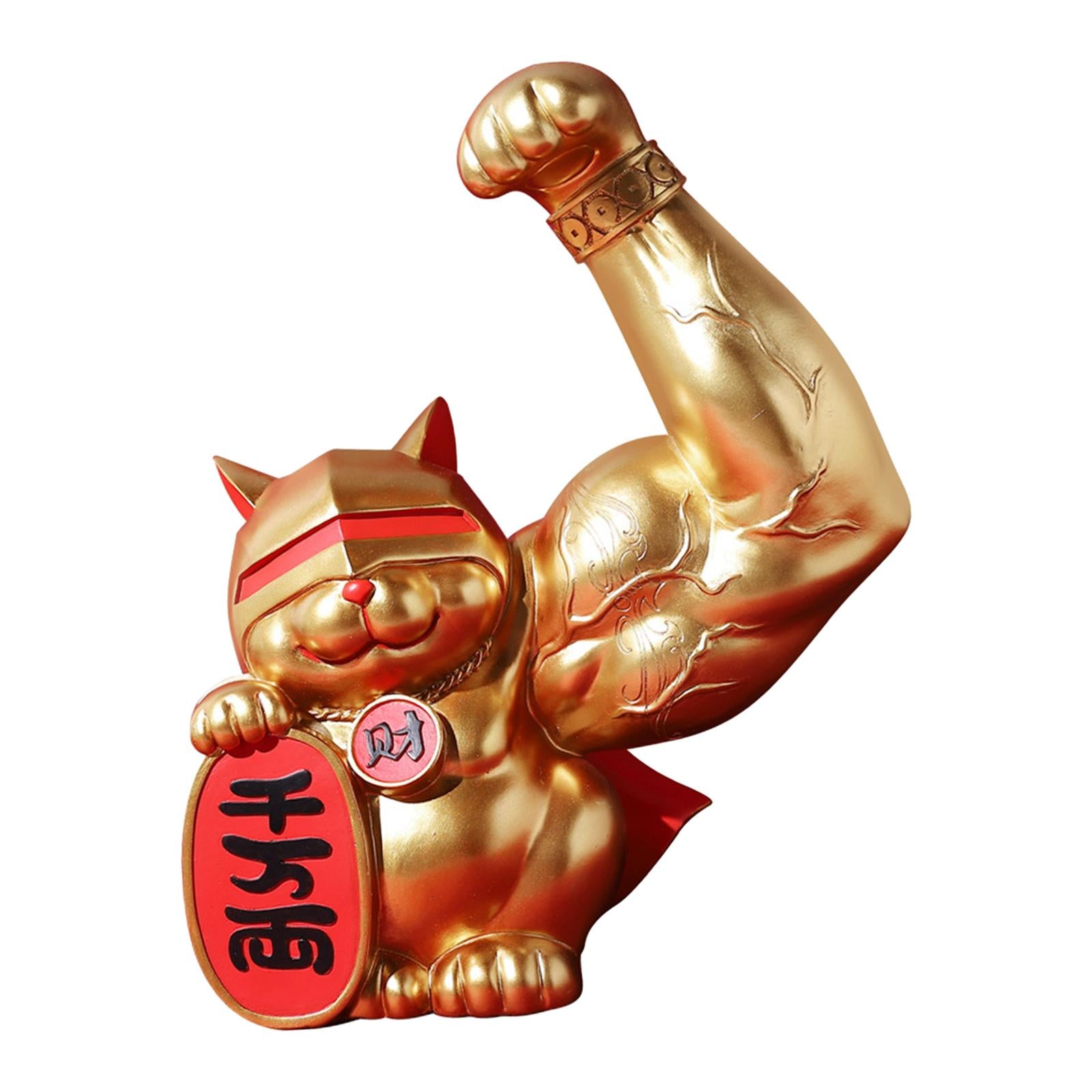 Lucky Cat Figurine Cartoon Animal Sculpture for Centerpiece Fireplace Office S