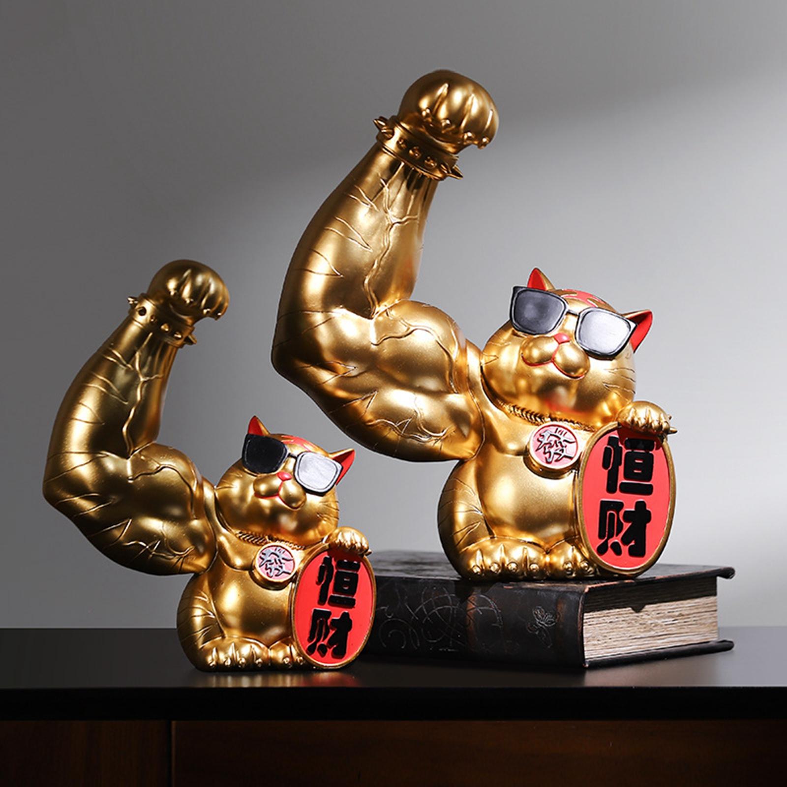 Lucky Tiger Figurine Tabletop Ornament for Entrance Cabinet Bedroom New Year L