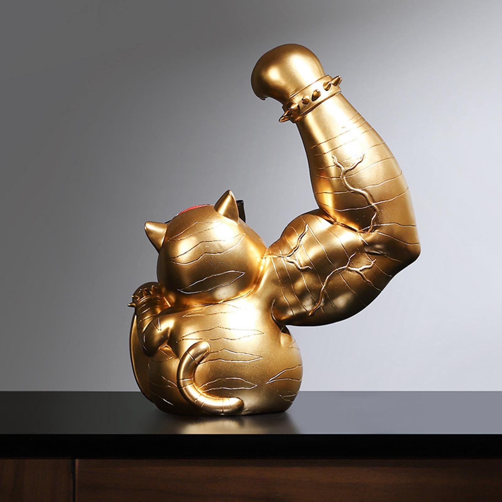 Lucky Tiger Figurine Tabletop Ornament for Entrance Cabinet Bedroom New Year L