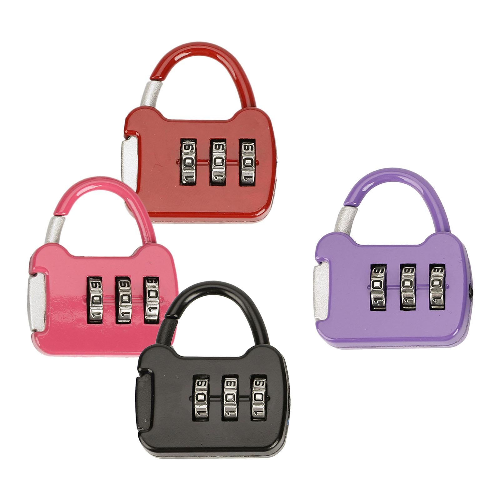 3 Digit Combination Lock Combination Padlock for Sports Locker Wardrobe Case red