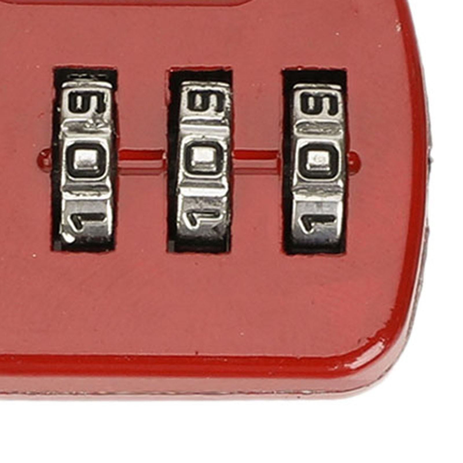 3 Digit Combination Lock Combination Padlock for Sports Locker Wardrobe Case red