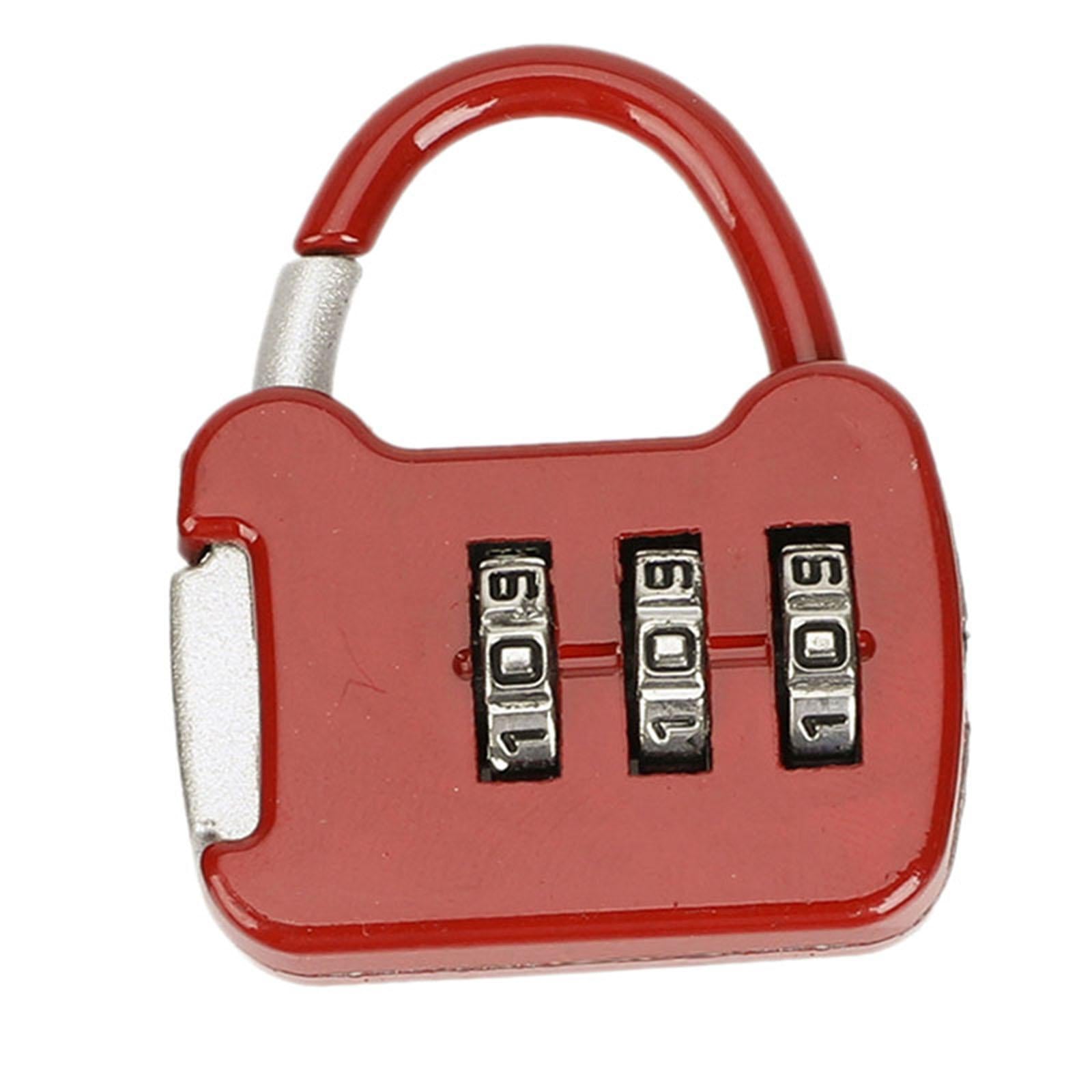 3 Digit Combination Lock Combination Padlock for Sports Locker Wardrobe Case red