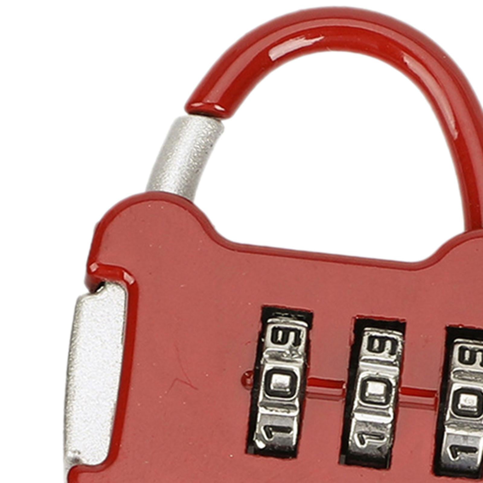 3 Digit Combination Lock Combination Padlock for Sports Locker Wardrobe Case red
