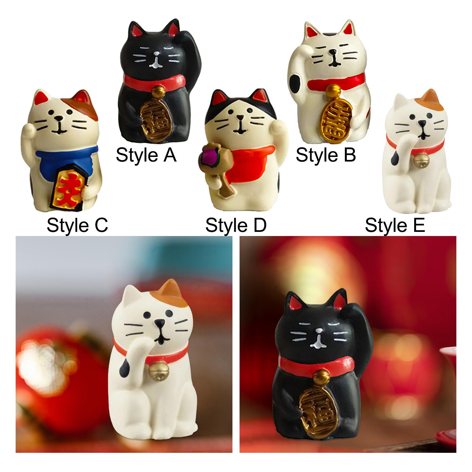 Animal Statue Creative Collection Cat Statue for Home Cabinets Shelf Desktop Style A