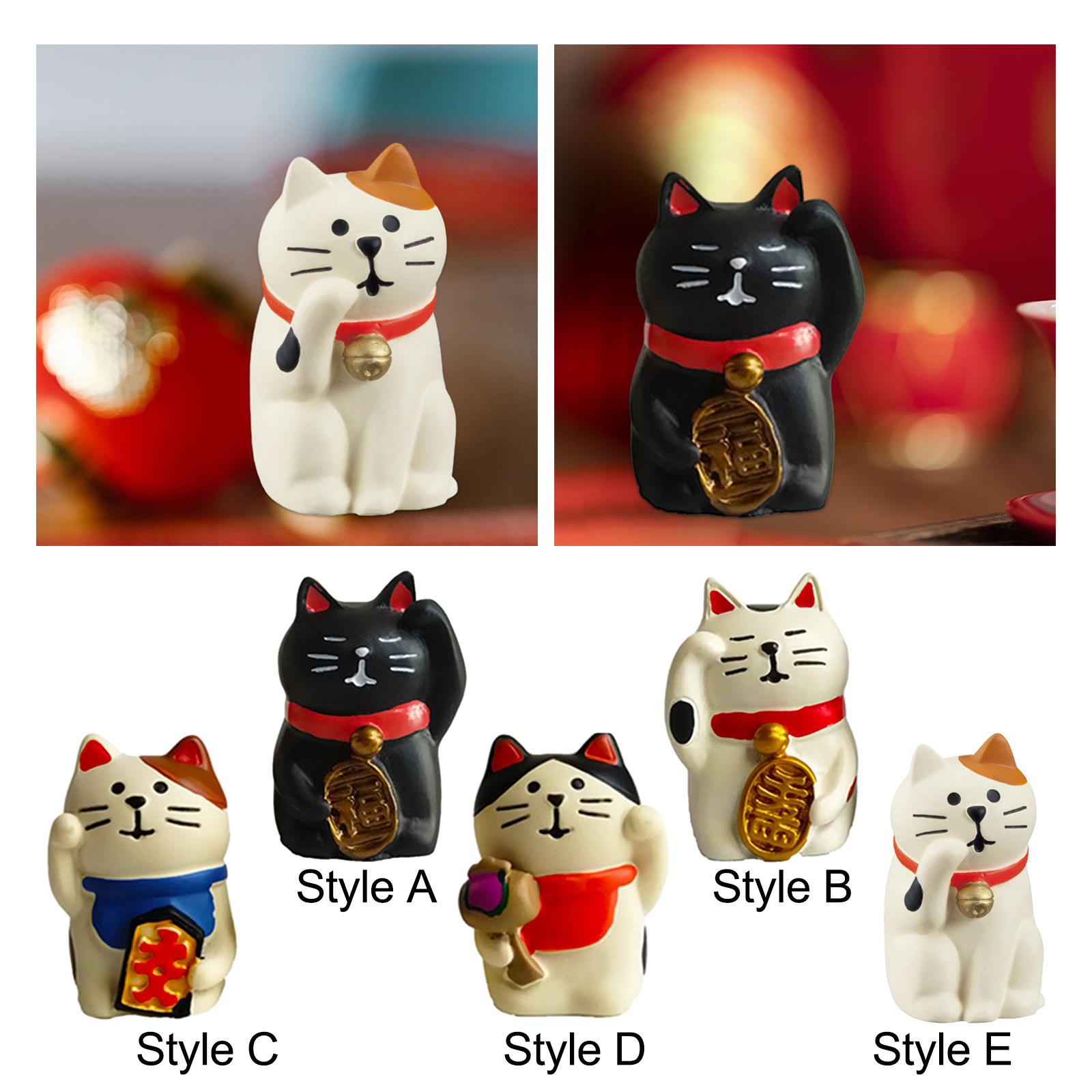 Animal Statue Creative Collection Cat Statue for Home Cabinets Shelf Desktop Style A