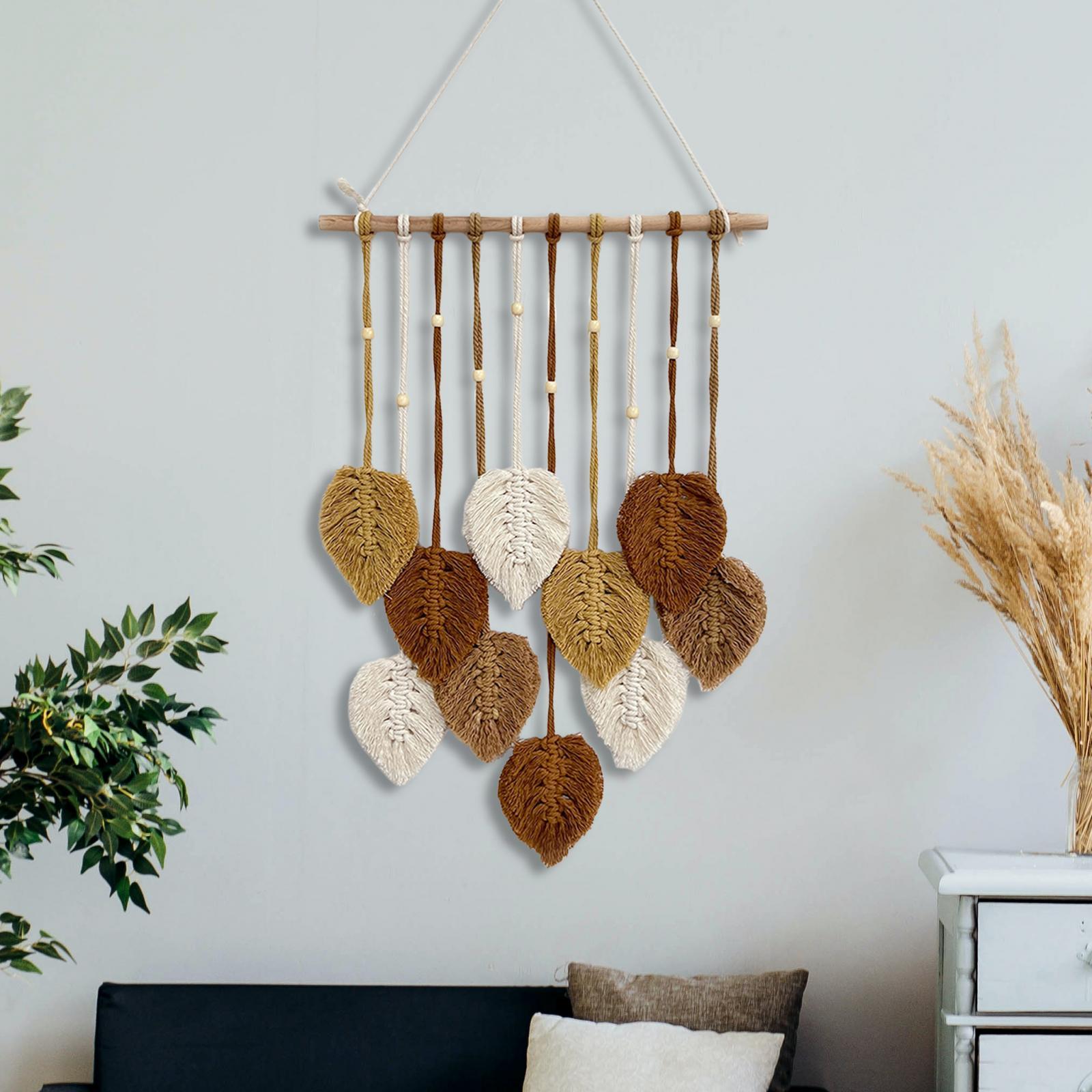 Macrame Wall Hanging Bohemian Woven Tapestry Chic Decoration for Living Room Coffee