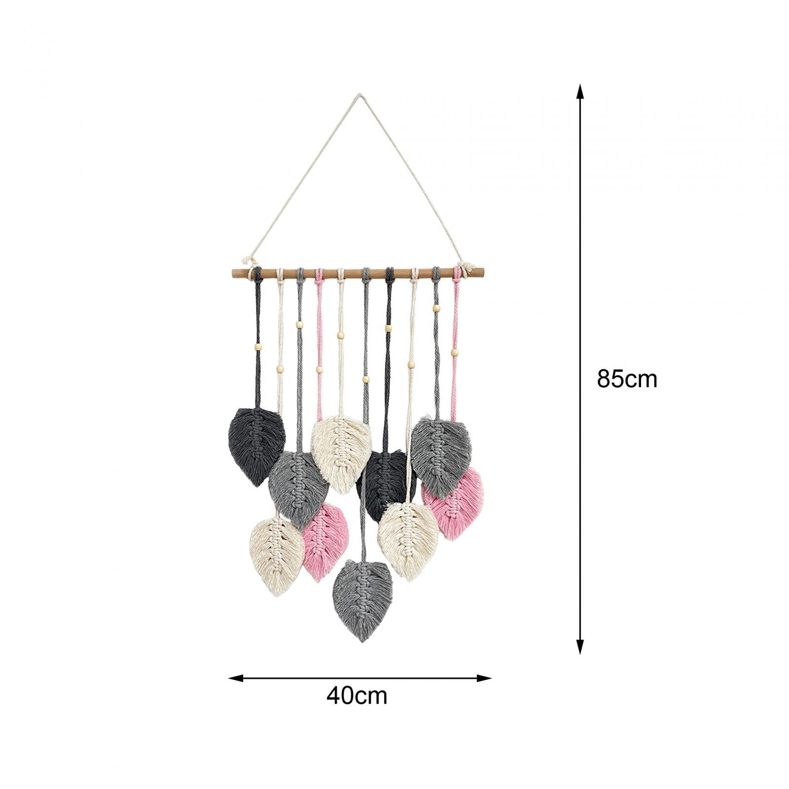 Macrame Wall Hanging Bohemian Woven Tapestry Chic Decoration for Living Room Grey