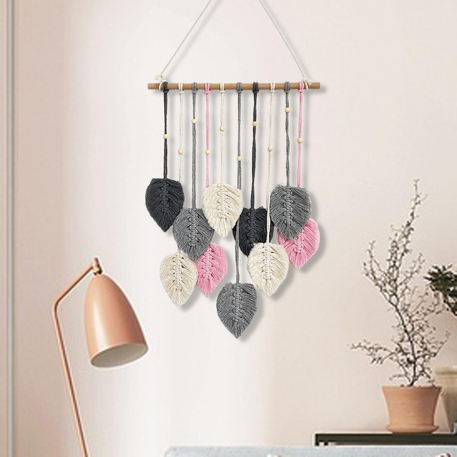 Macrame Wall Hanging Bohemian Woven Tapestry Chic Decoration for Living Room Grey