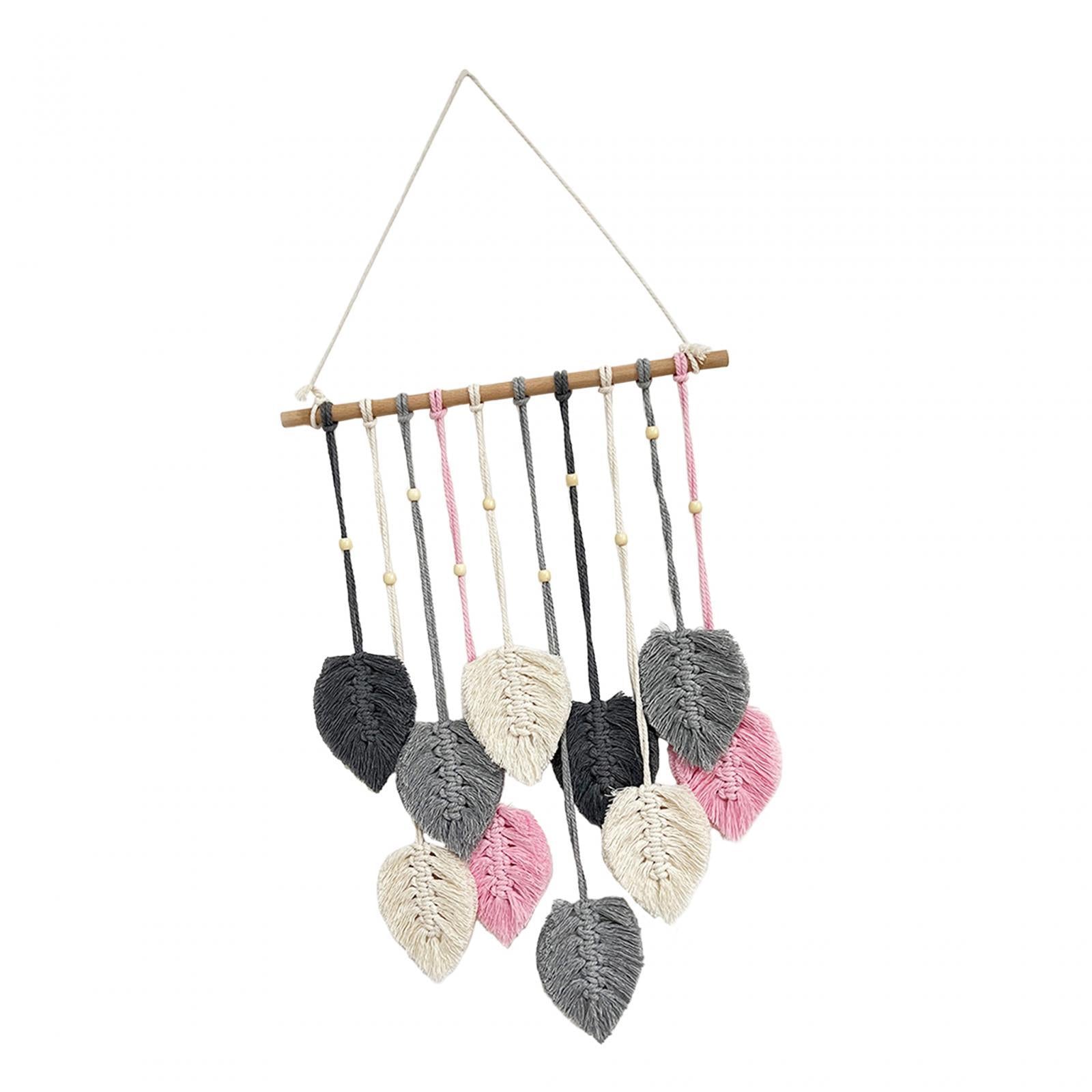 Macrame Wall Hanging Bohemian Woven Tapestry Chic Decoration for Living Room Grey
