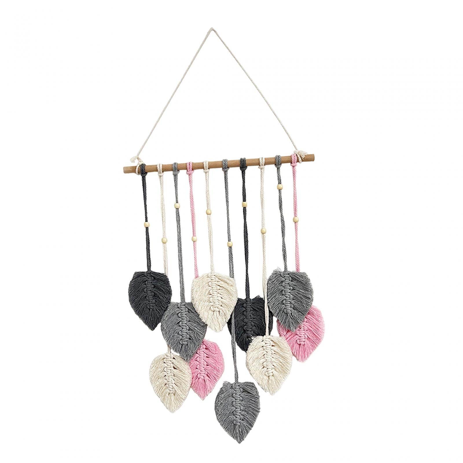 Macrame Wall Hanging Bohemian Woven Tapestry Chic Decoration for Living Room Grey