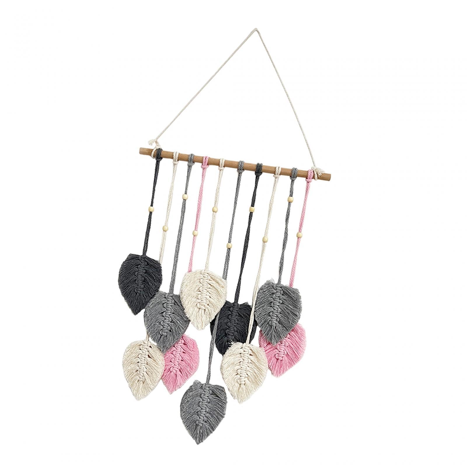 Macrame Wall Hanging Bohemian Woven Tapestry Chic Decoration for Living Room Grey