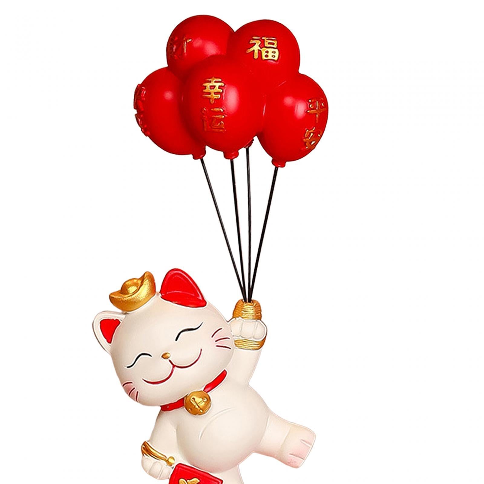 Lucky Cat Statue Desktop Ornament for Entrance Cabinet Centerpiece Fireplace Style A