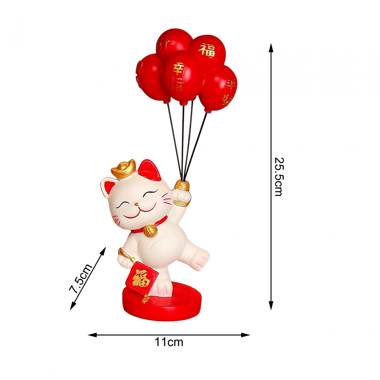Lucky Cat Statue Desktop Ornament for Entrance Cabinet Centerpiece Fireplace Style A