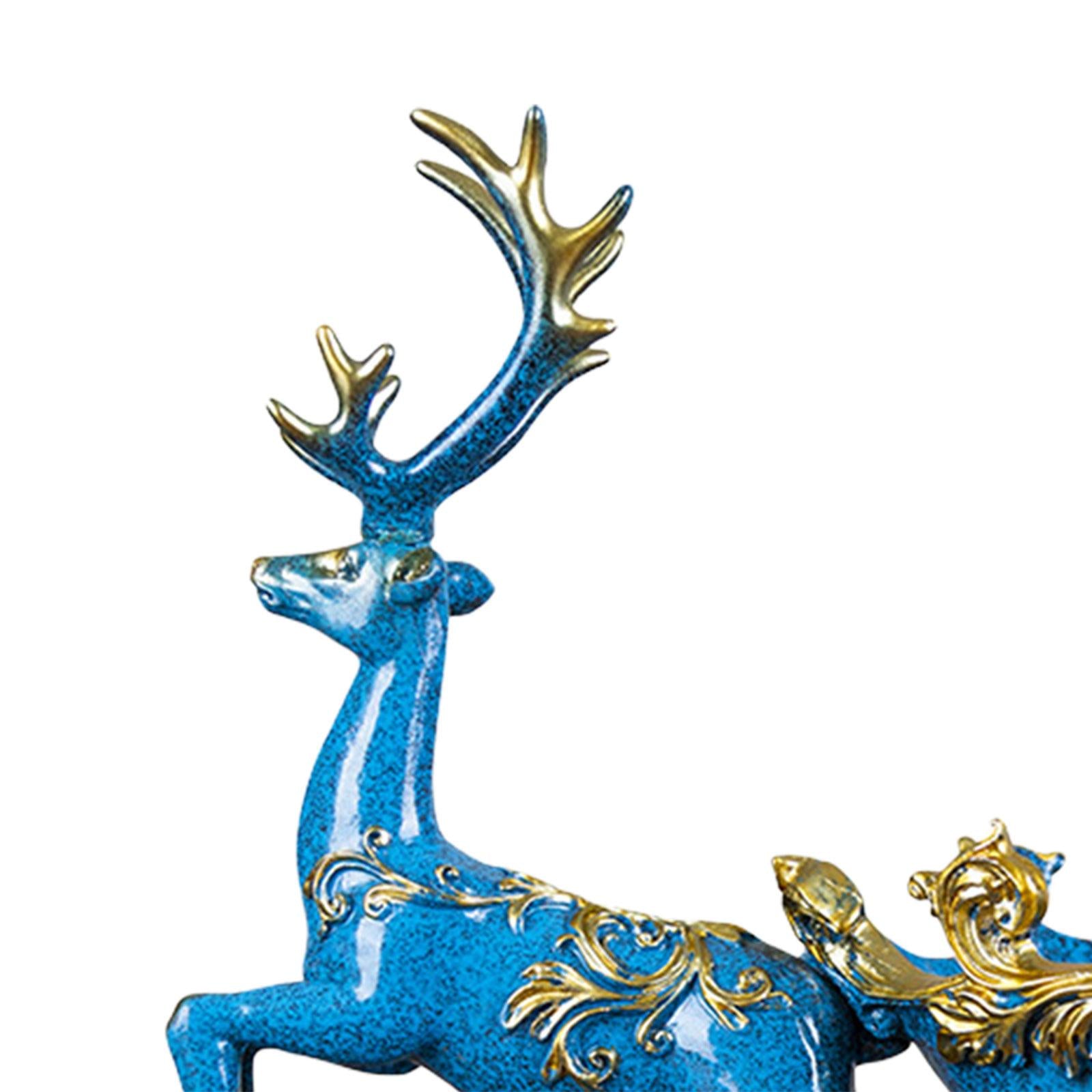 Deer Wine Rack Ornaments Wine Bottle Holder Stand Decorative for Party Gifts blue