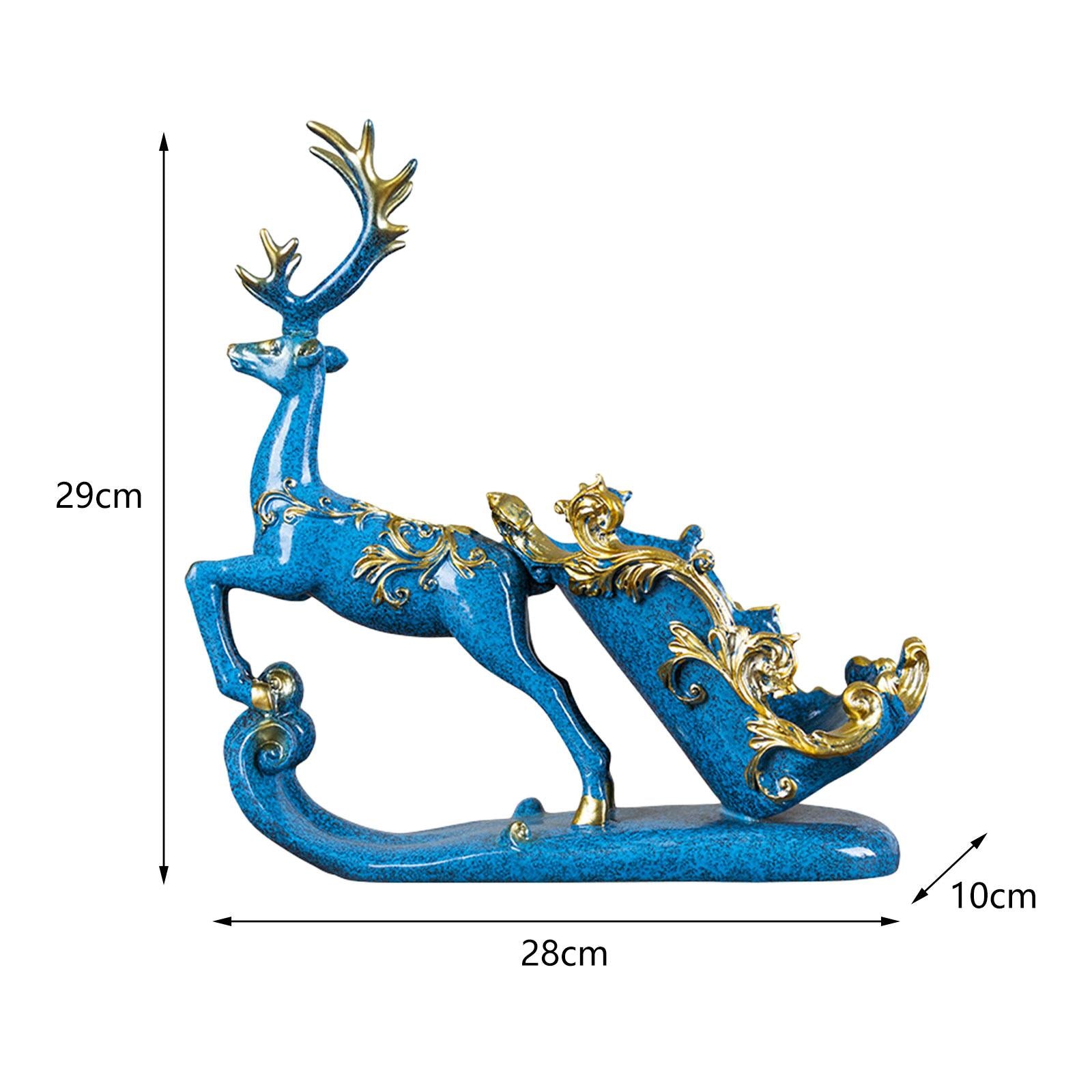 Deer Wine Rack Ornaments Wine Bottle Holder Stand Decorative for Party Gifts blue
