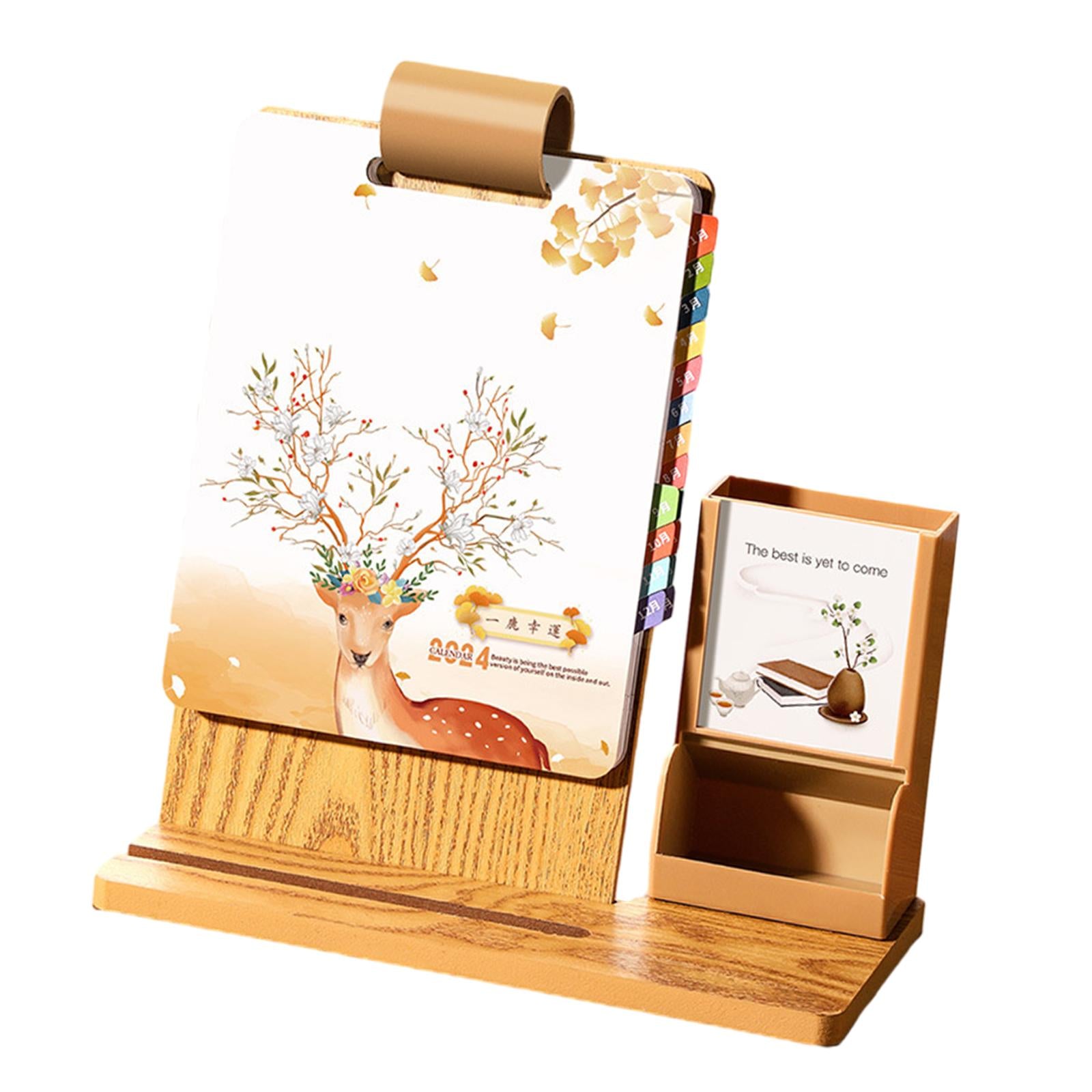 2024 Desk Calendar with Storage Box Personal Daily Planner Calendar for Home
