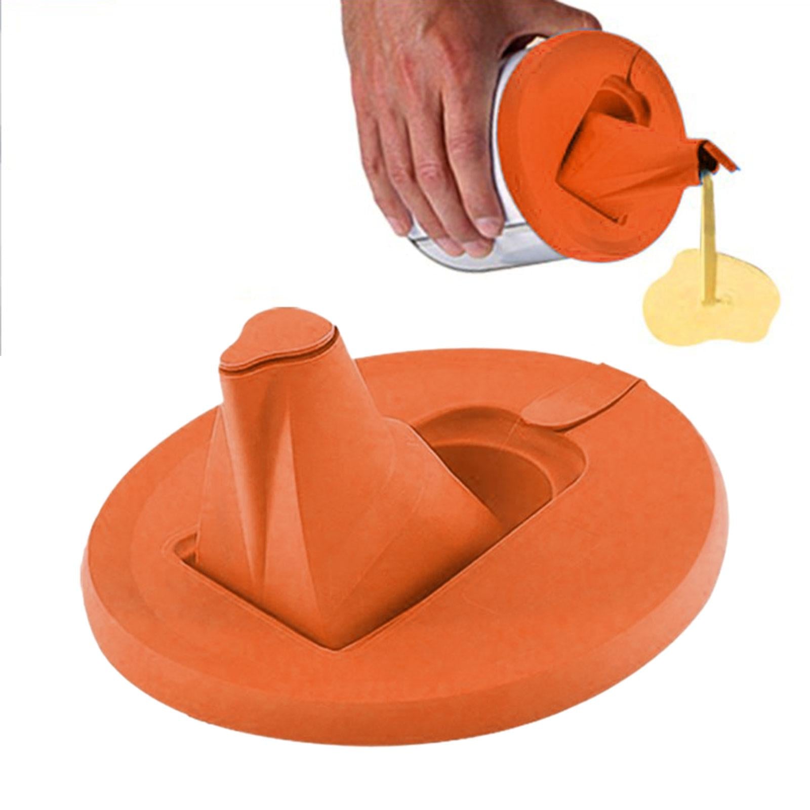 Paint Can Lid with Collapsible Spout Orange Air Tight Seal for Paint Storage