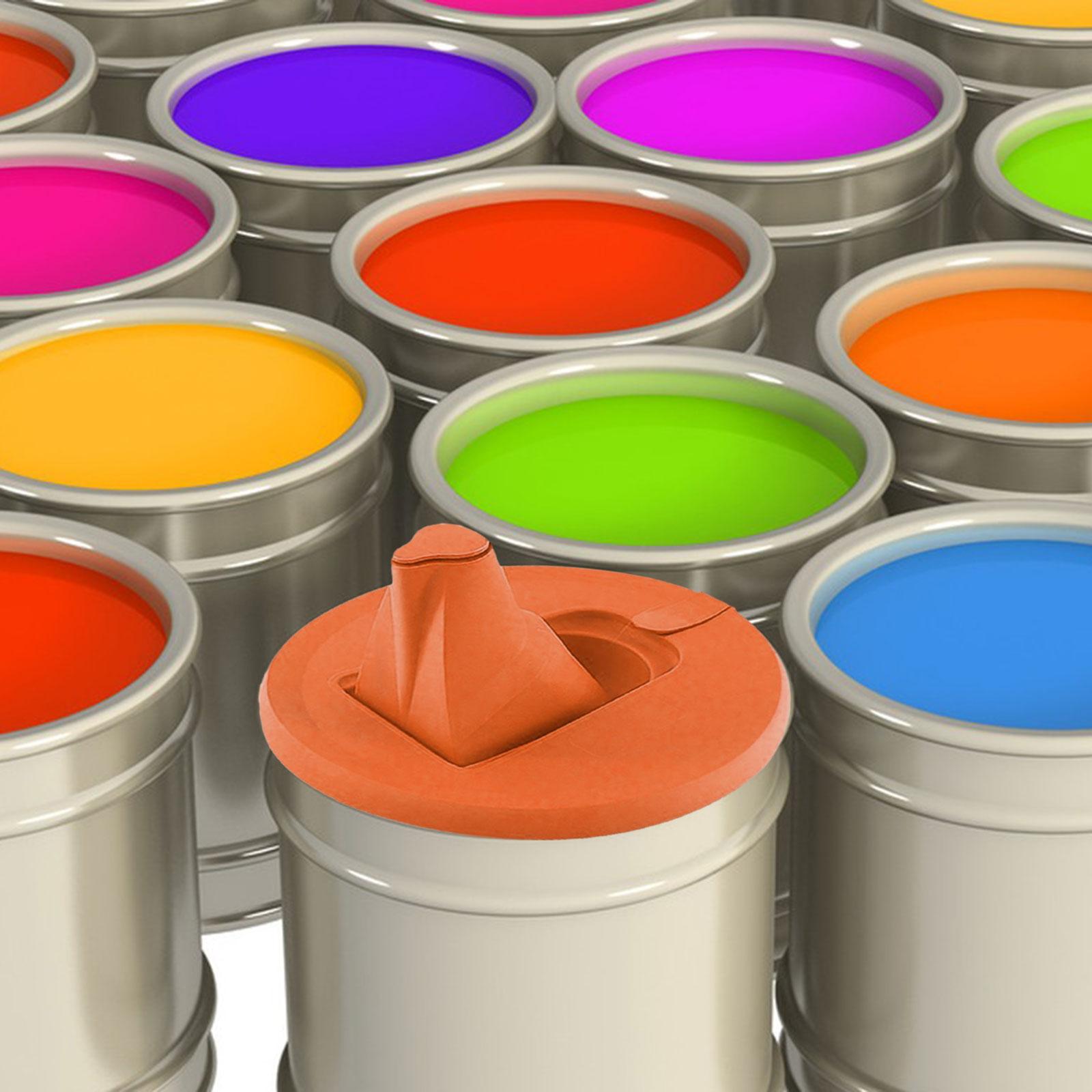 Paint Can Lid with Collapsible Spout Orange Air Tight Seal for Paint Storage