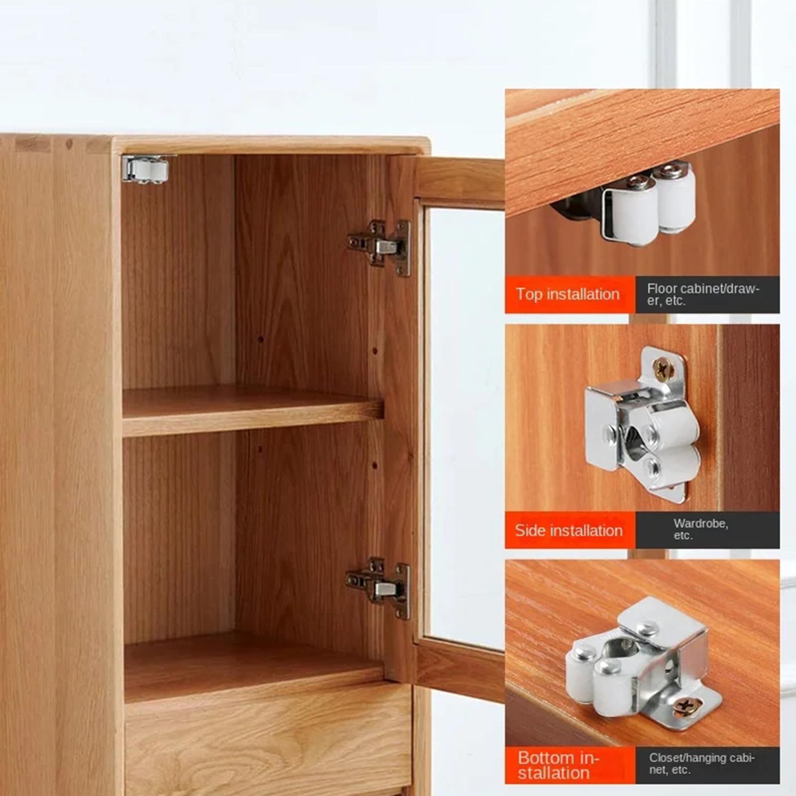 12Pcs Door Catches Hardware Cabinet latches for Closet Door Cupboard Lockers