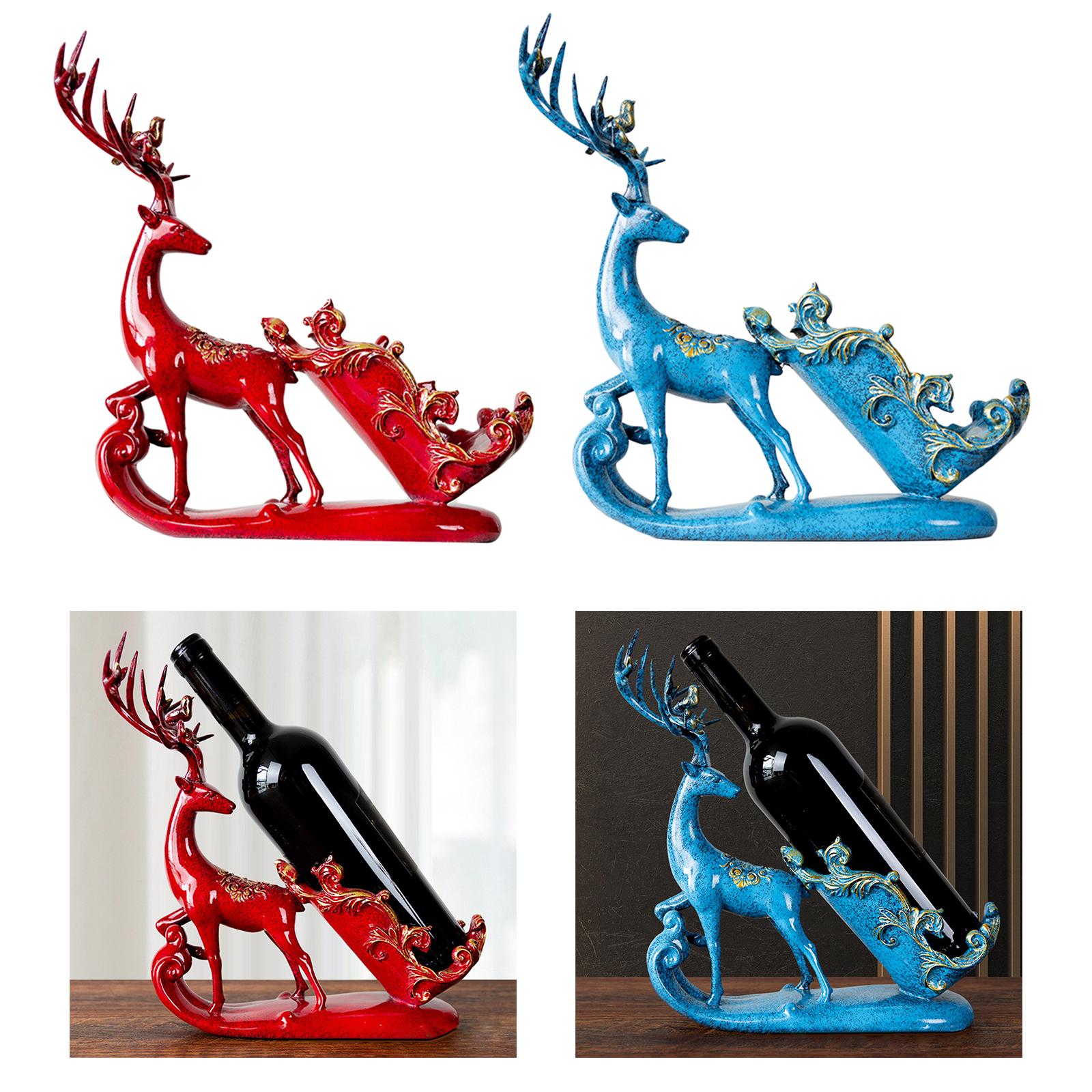 Light Luxury Wine Rack Retro Single Bottle Rack for Countertop Tabletop Home red