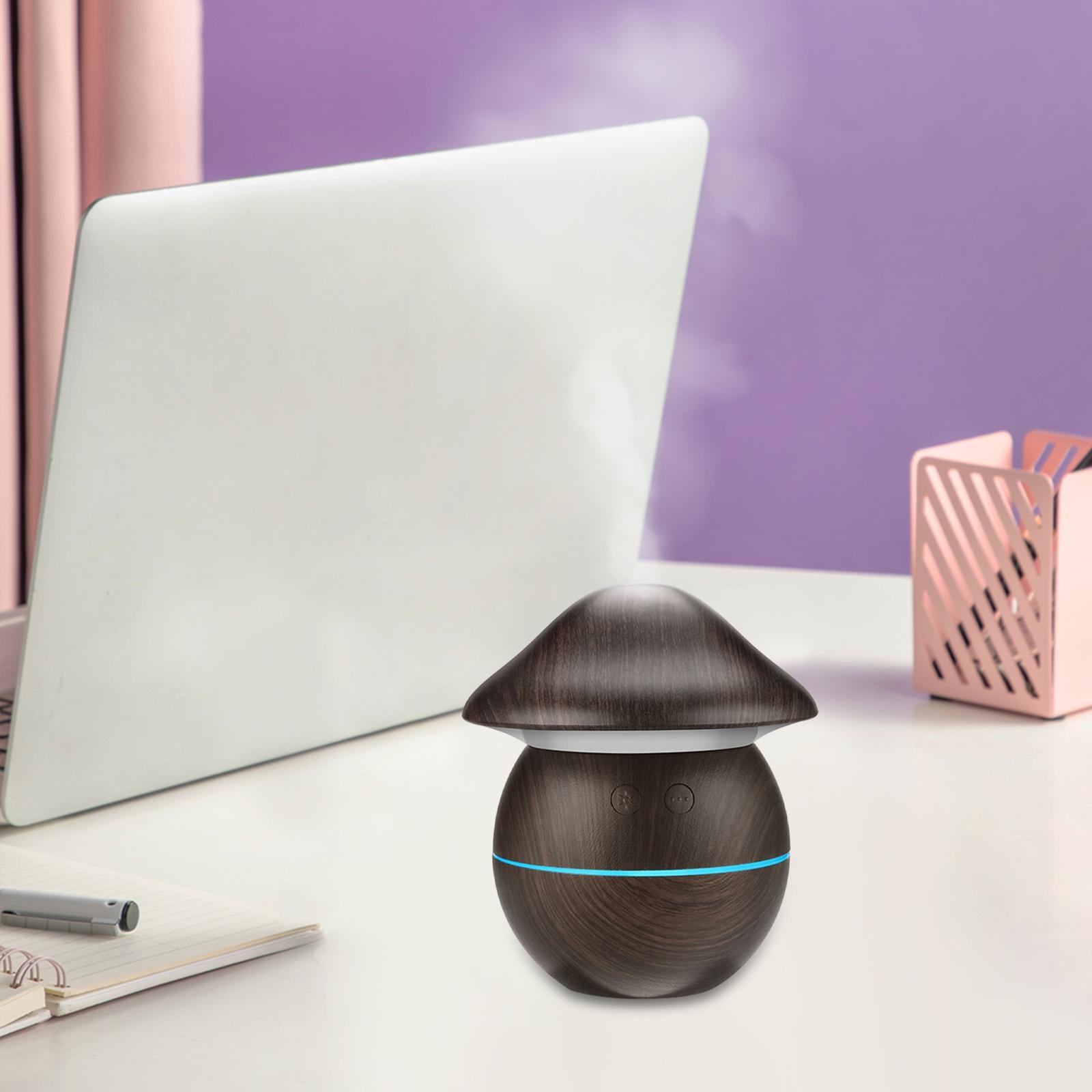 0.25L USB Mushroom Shaped Mist Air Humidifier Quiet Portable for Home Office Dark Brown
