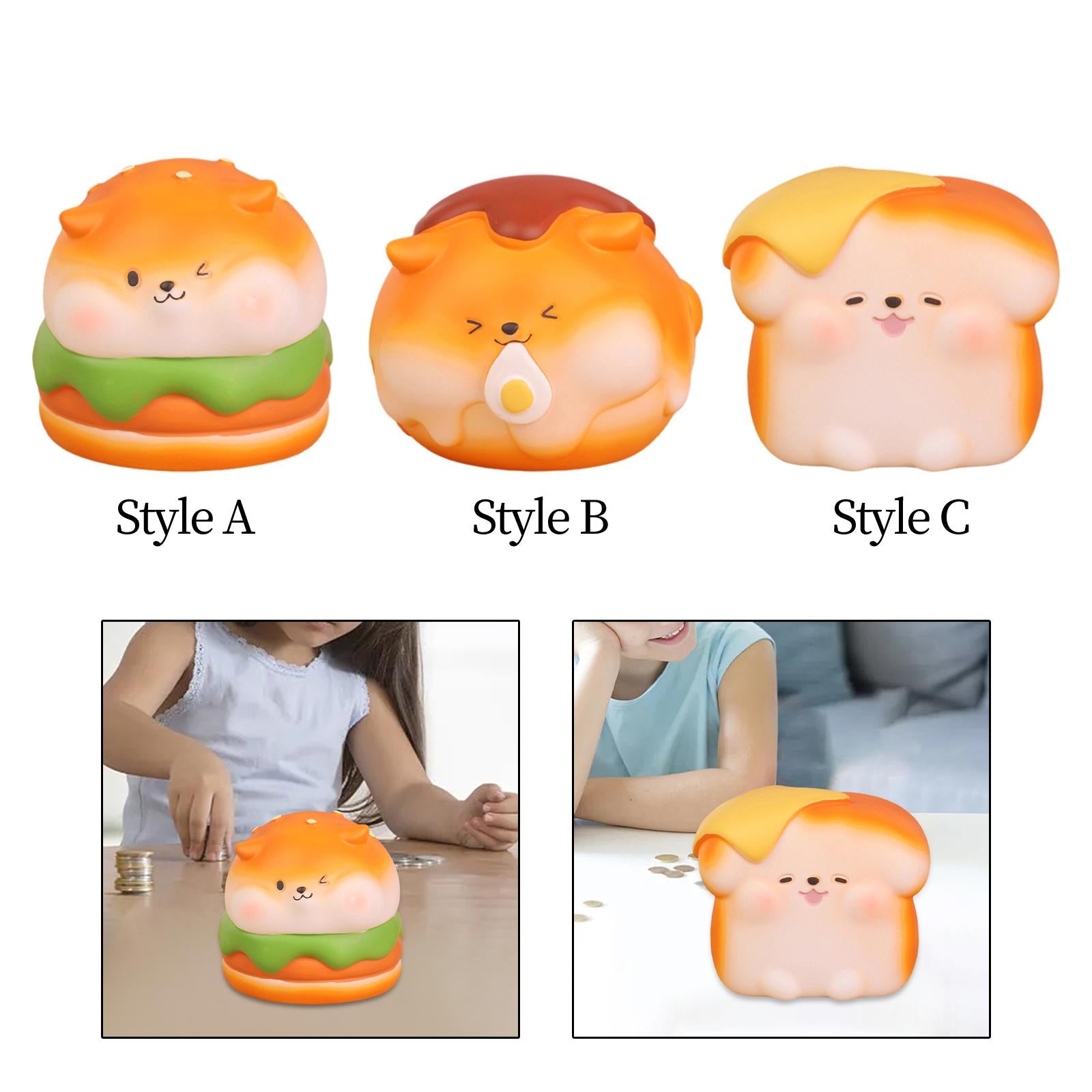 Bread Puppy Money Bank Cartoon Little Dog Statue for Apartment Table Bedroom Style A