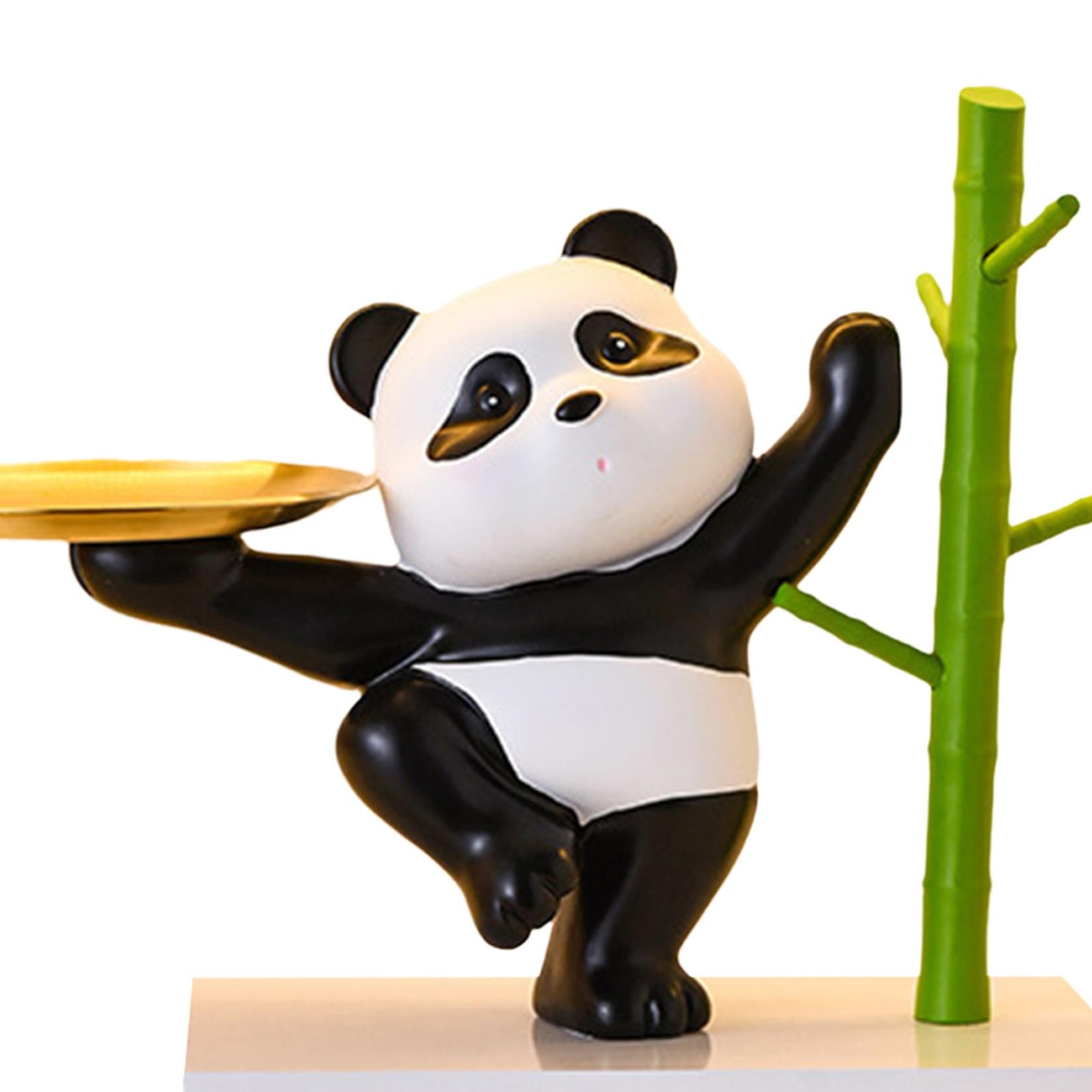 Panda Figurine Collectible Tabletop Ornament for Table Bookshelf Living Room Style B