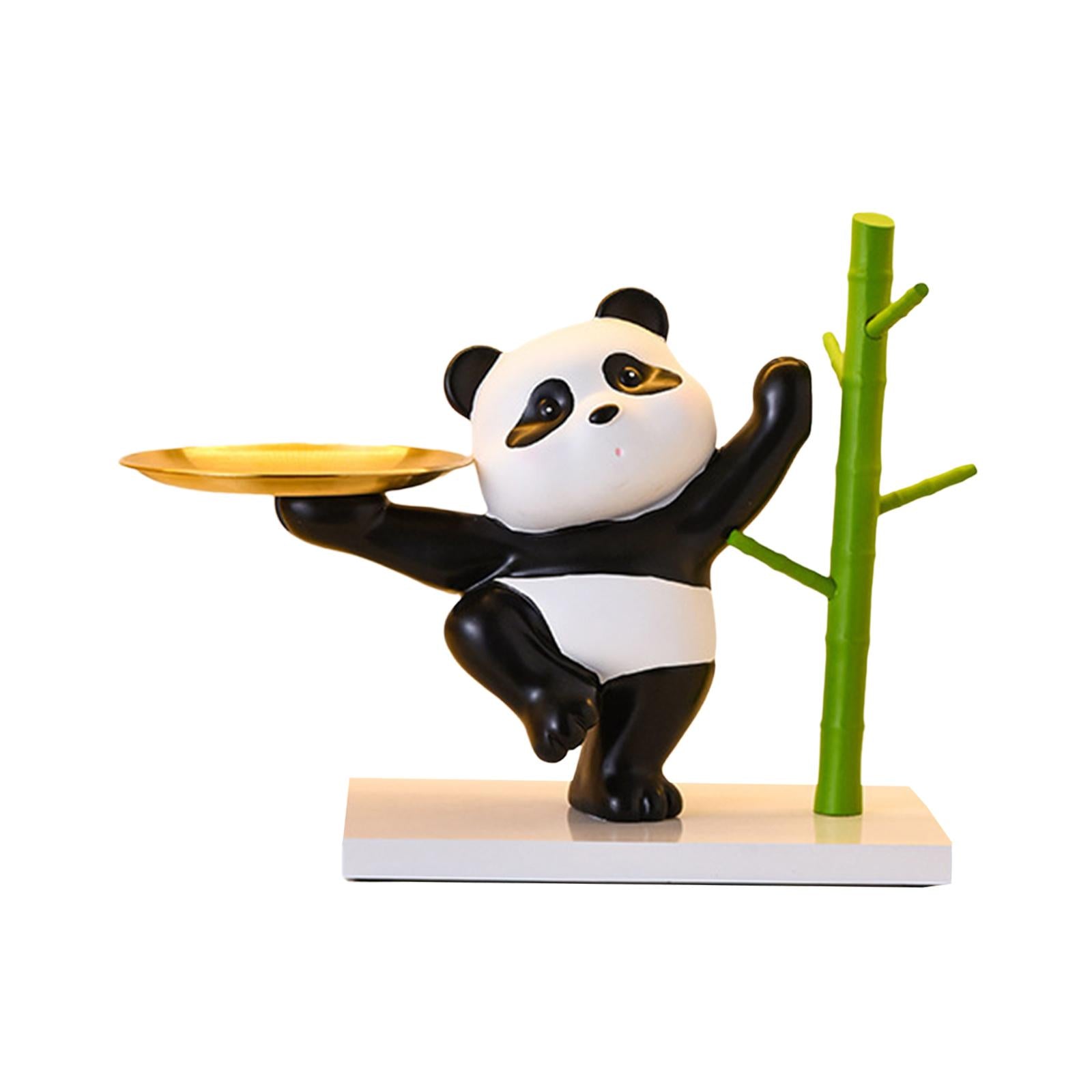 Panda Figurine Collectible Tabletop Ornament for Table Bookshelf Living Room Style B
