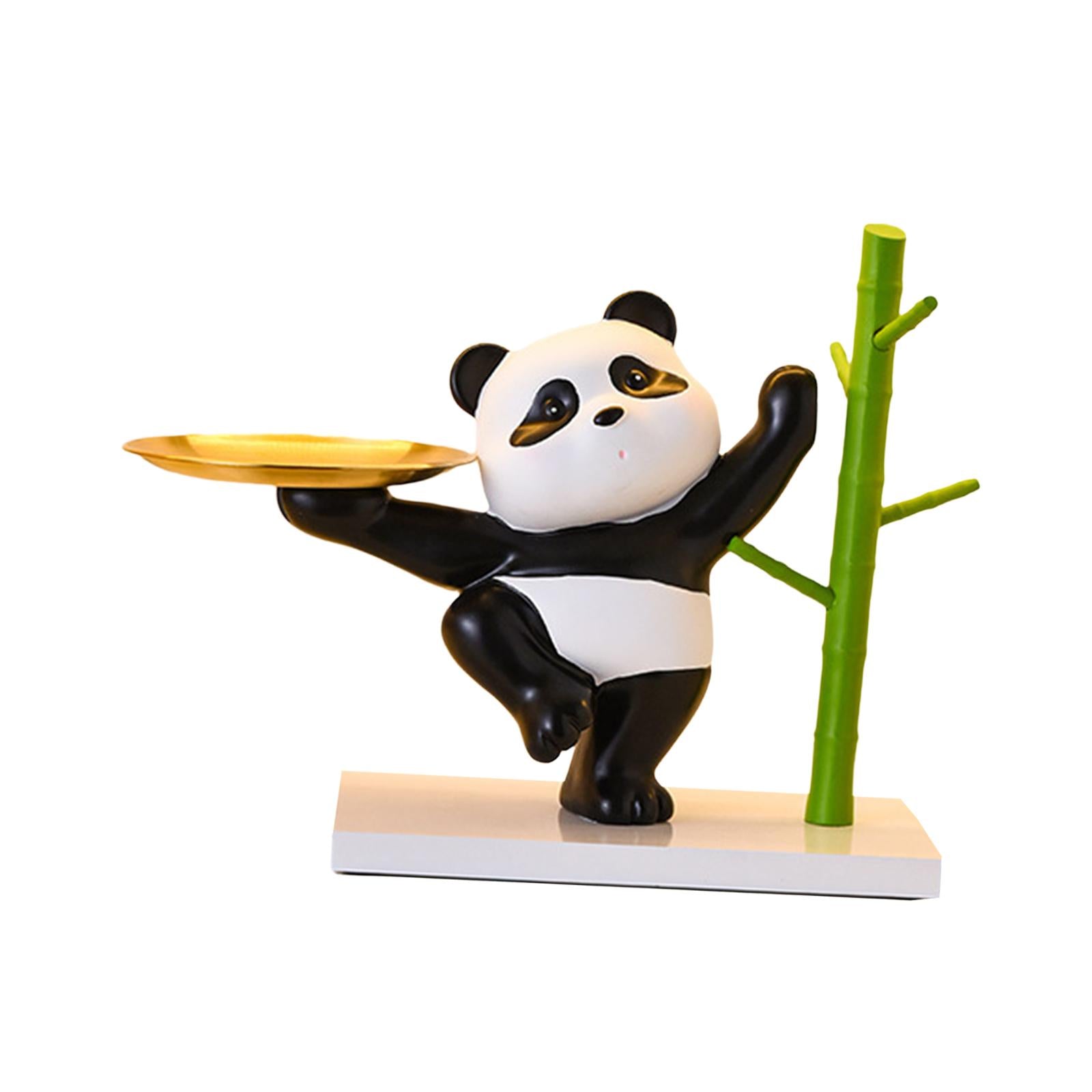 Panda Figurine Collectible Tabletop Ornament for Table Bookshelf Living Room Style B